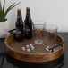 Single Tray Rustic Brown 15.5" Diameter 5