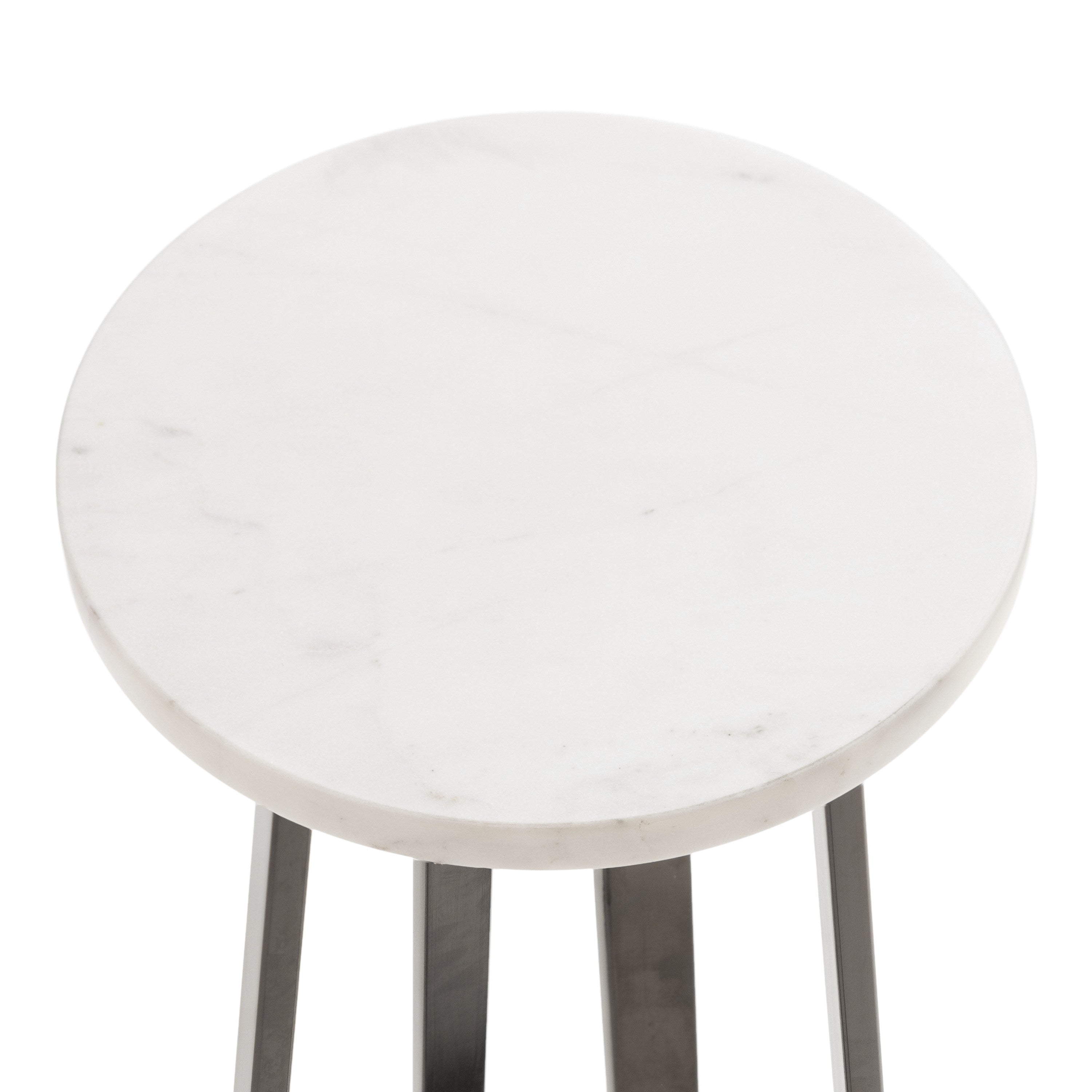 Drink Table White Pewter 9x9x23 6