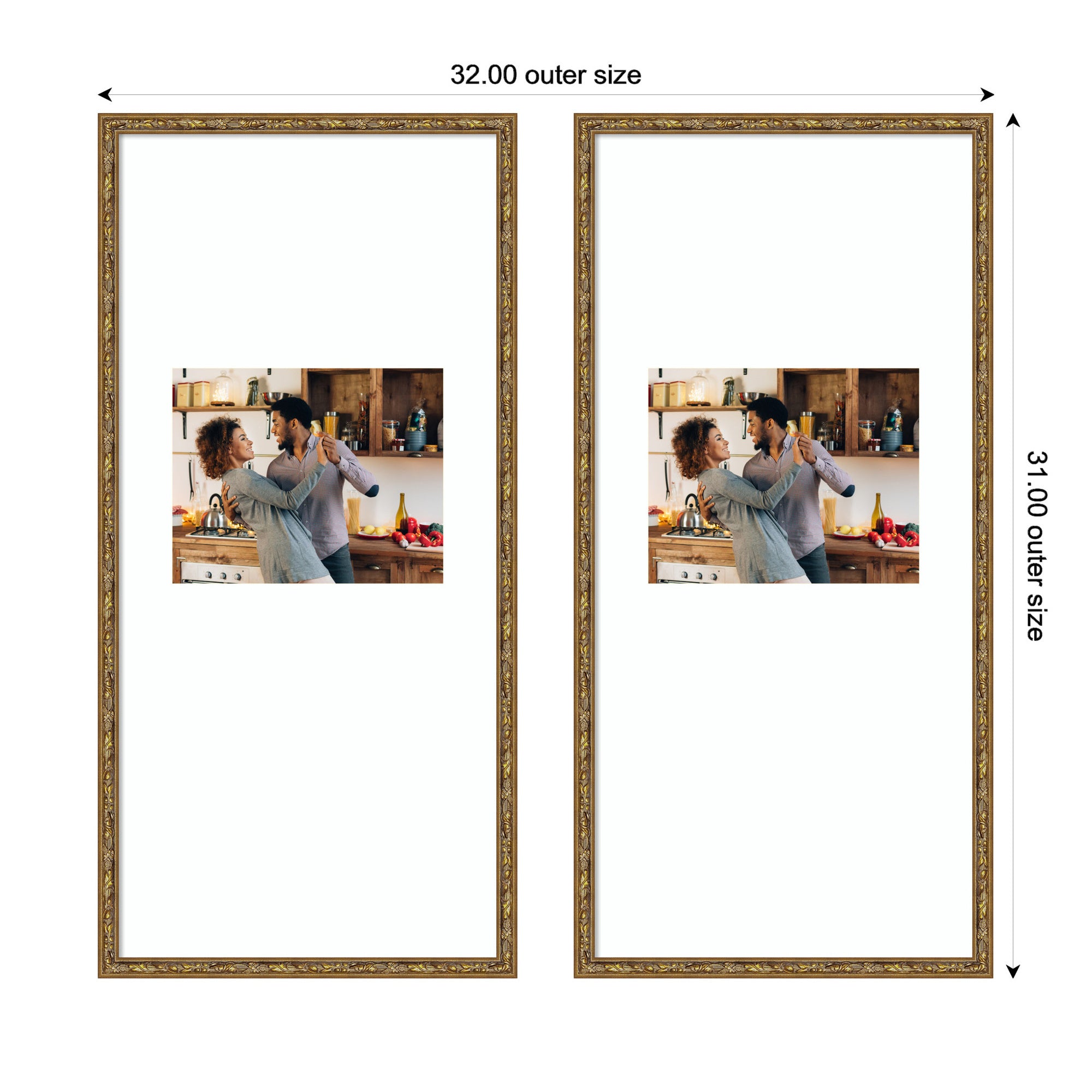 Wall Frame Belvedere Bronze 14x30 matted to 8x10 2