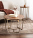 Coffee Table Walnut Brown Gold 26x26x18 8