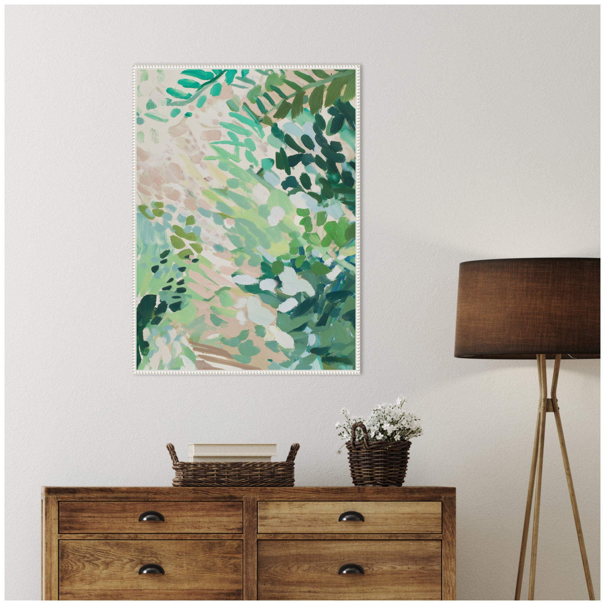 Framed Canvas 28x38 Sylvie Beaded White 5