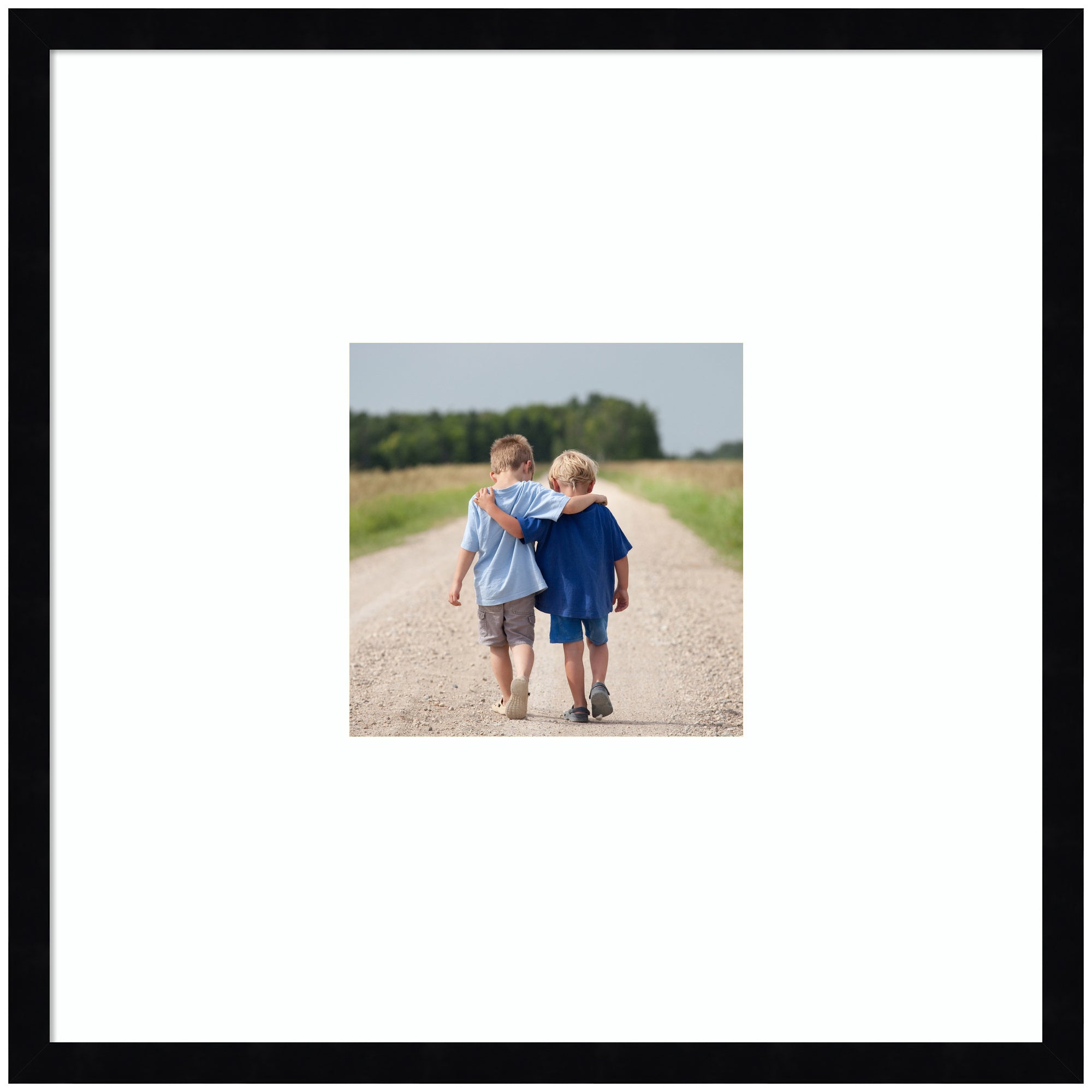 Wall Frame Svelte Noir Black 20x20 matted to 8x8 1