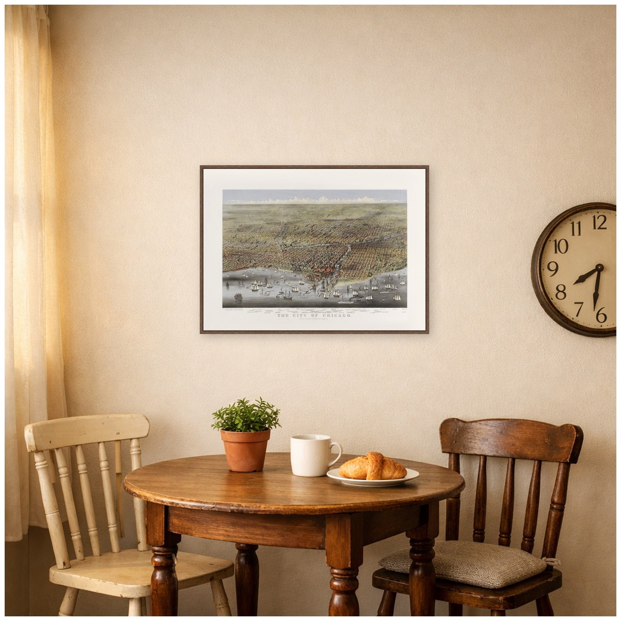 Framed Canvas Sylvie Walnut 38x28 5