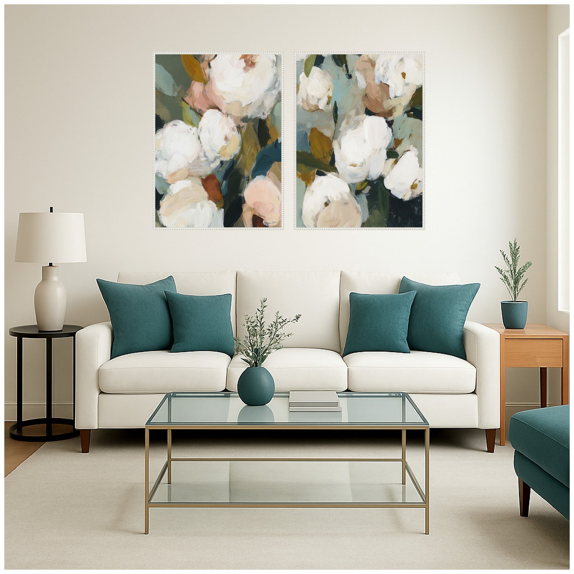 Art Set 2 Piece Set 28x38 Sylvie Beaded White 5