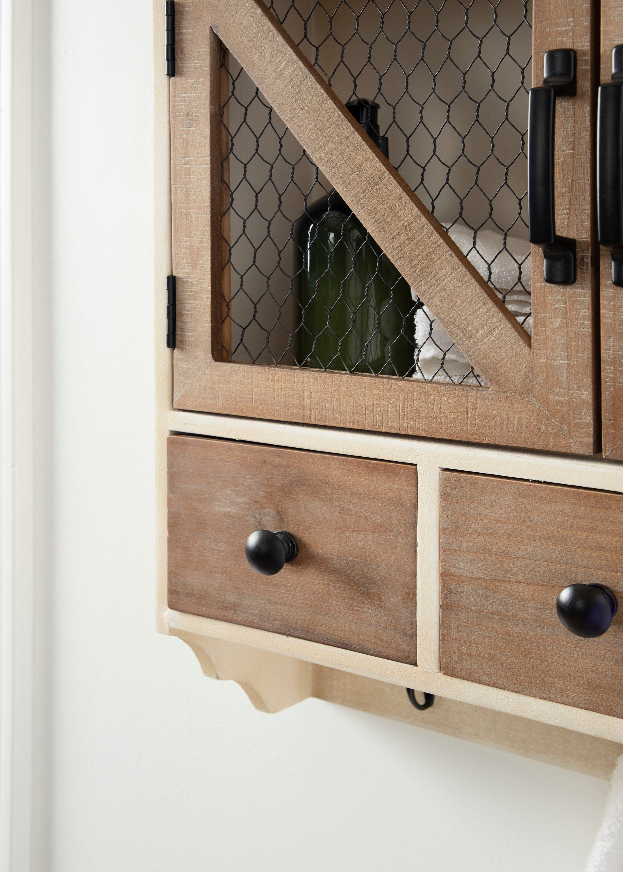 Cabinet Rustic Brown White 21x6x20 8