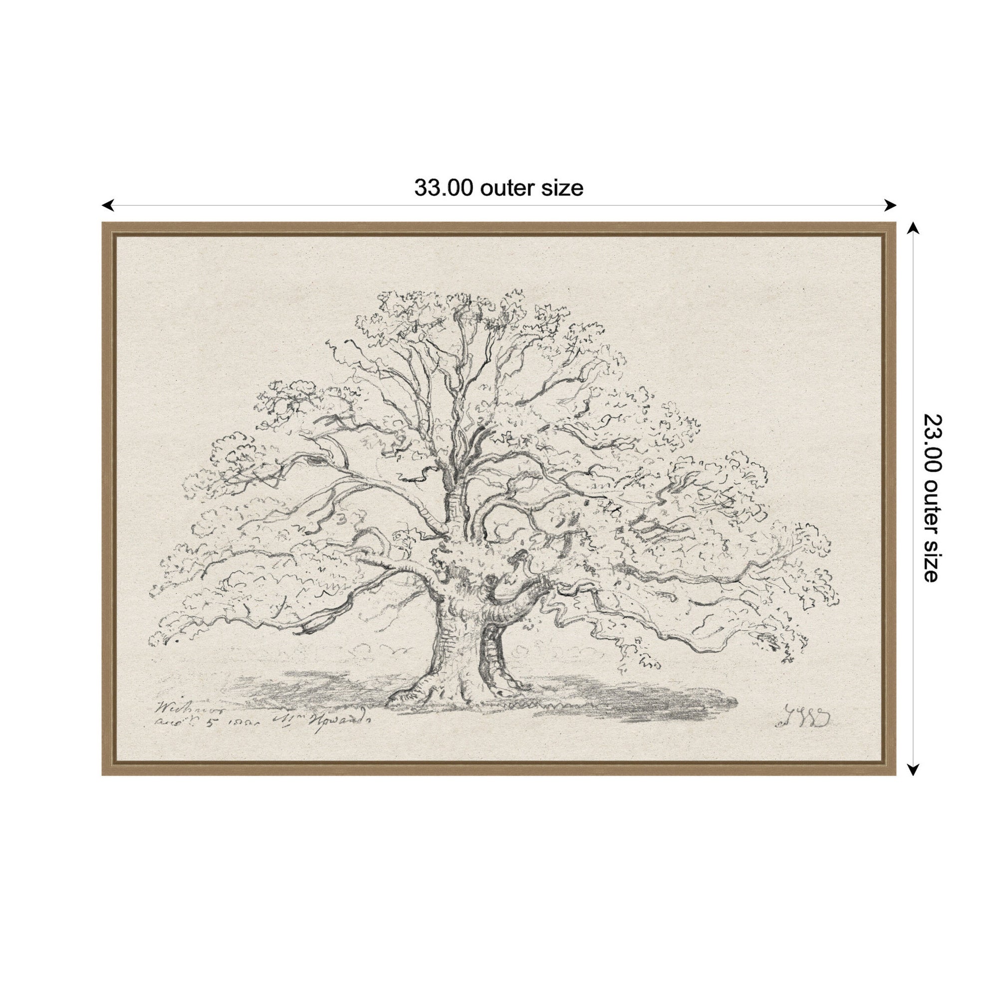 Framed Canvas 33x23 Sylvie Dark Gold 2