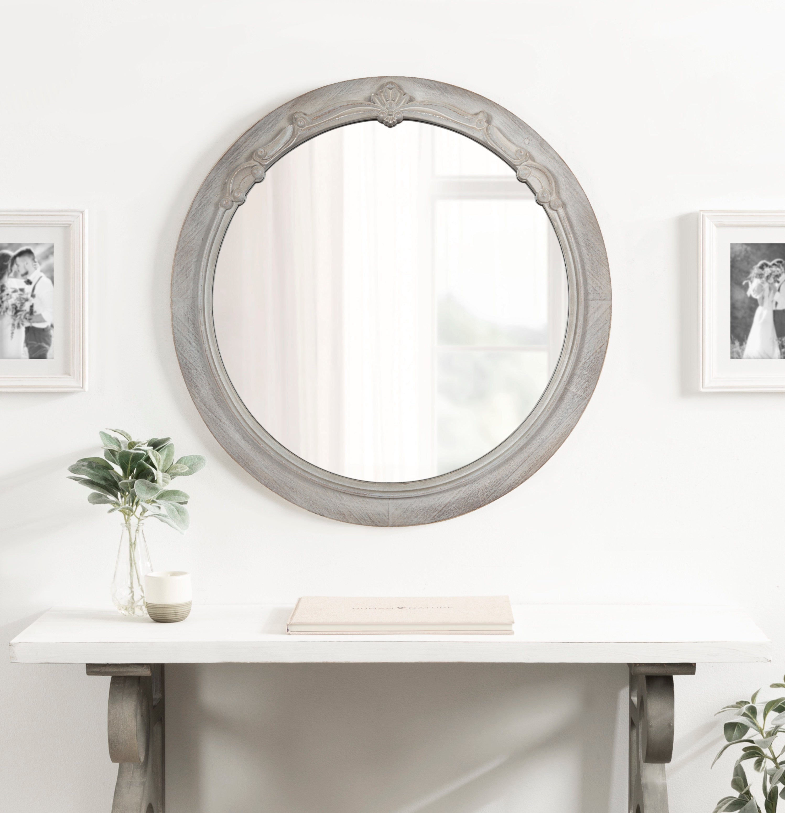 Round Mirror Gray 26" Diameter 7