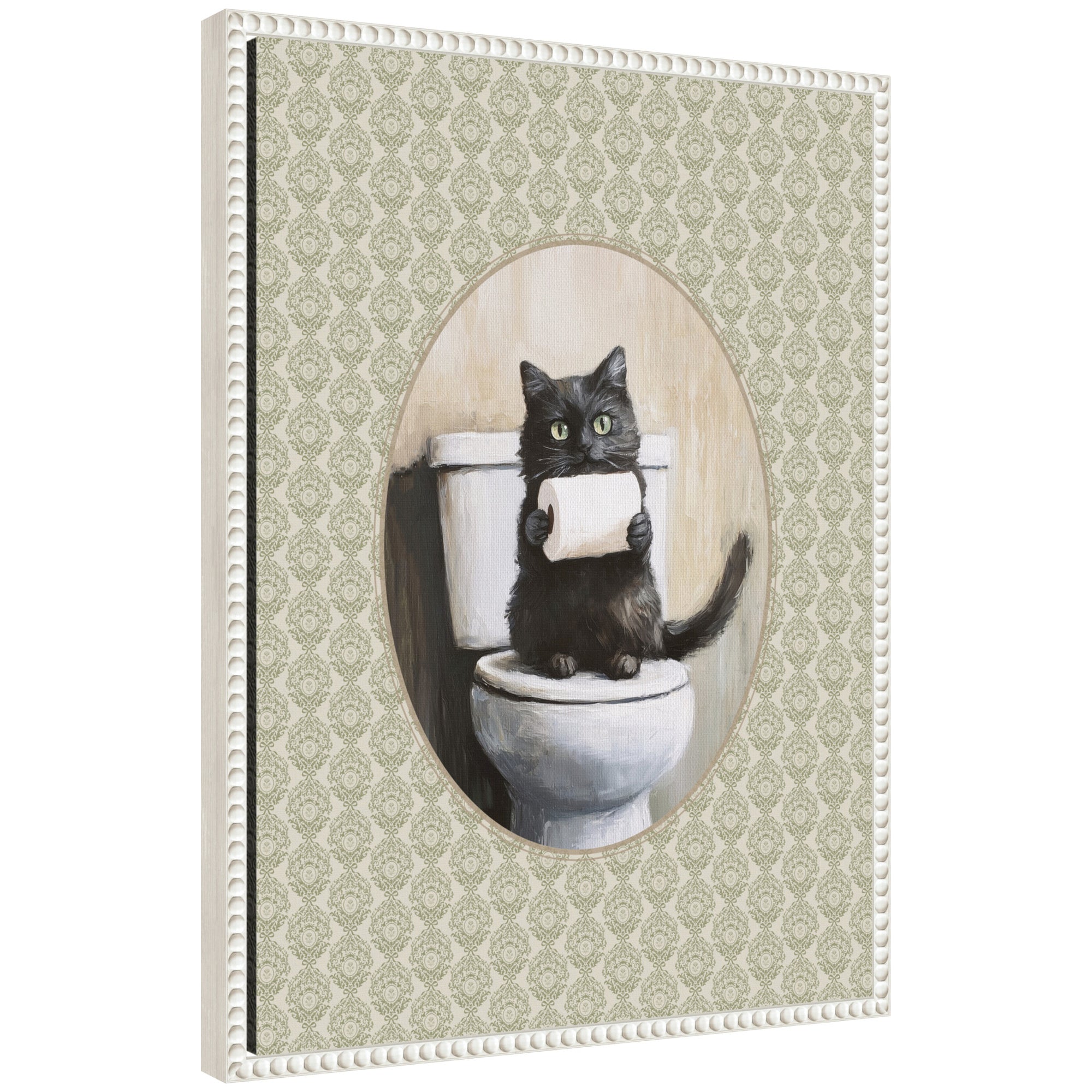 Framed Canvas 18x24 Sylvie Beaded White 1