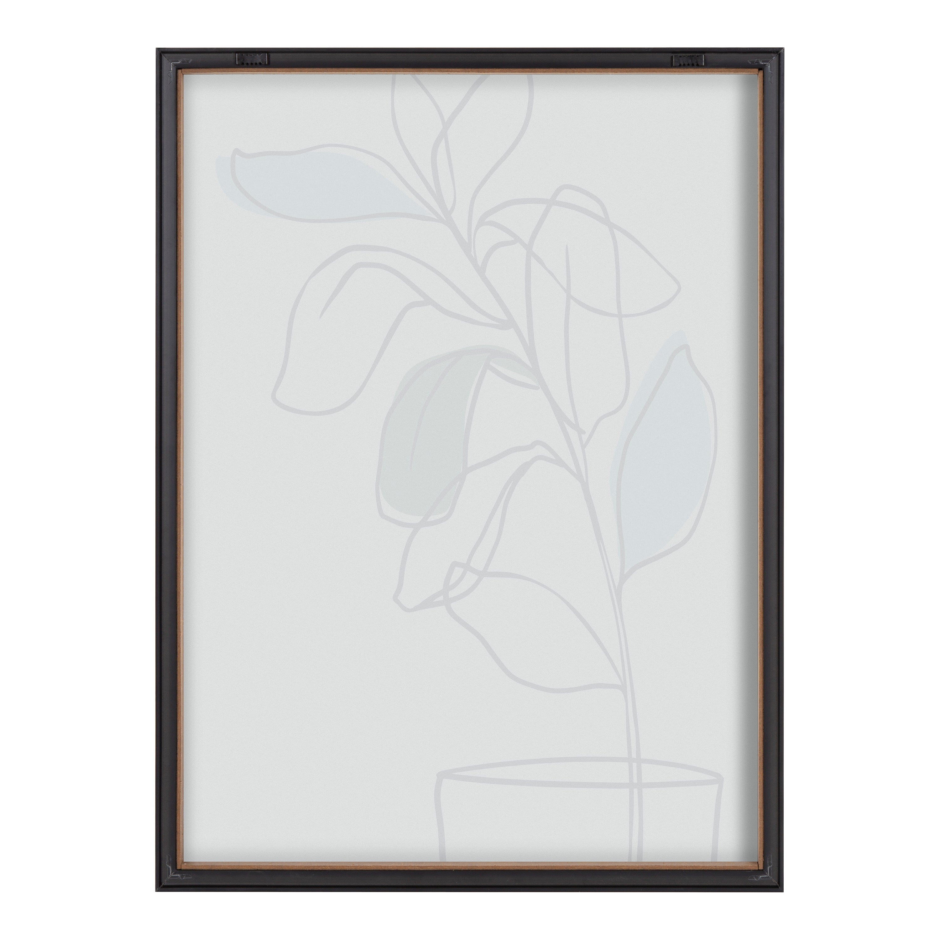 Blake Tranquil Fiddle Leaf Framed Printed Glass by Elizabeth Silver