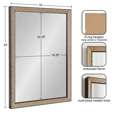 Rectangle Mirror Gold 18x24 2