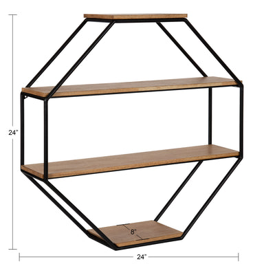 Accent Shelf Rustic Brown 24x24 2
