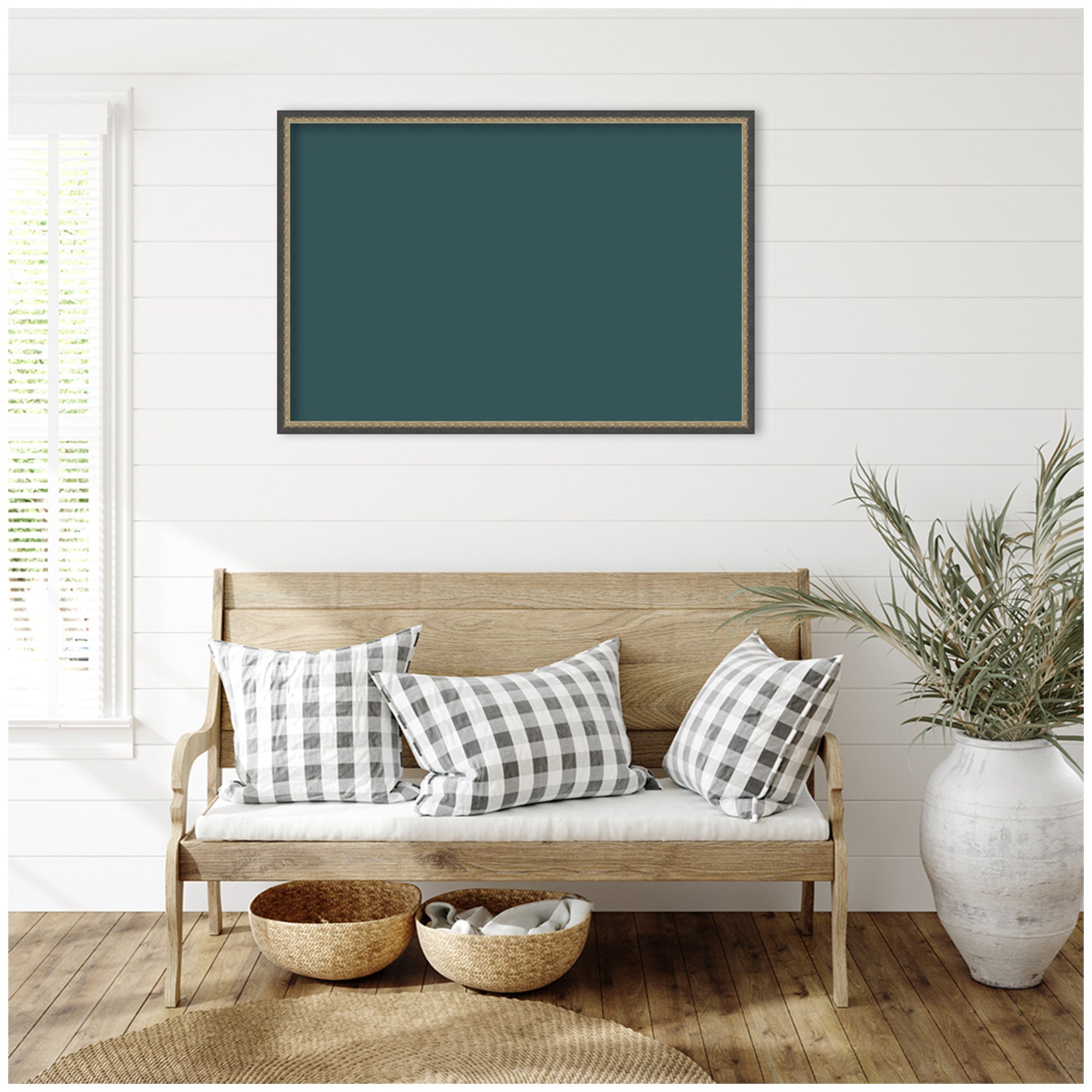 Framed Fabric Pinboard Deep Sea Teal Wall Organization