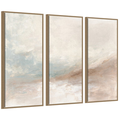 Framed Canvas Sylvie Dark Gold 3 Piece Set 18x40 1