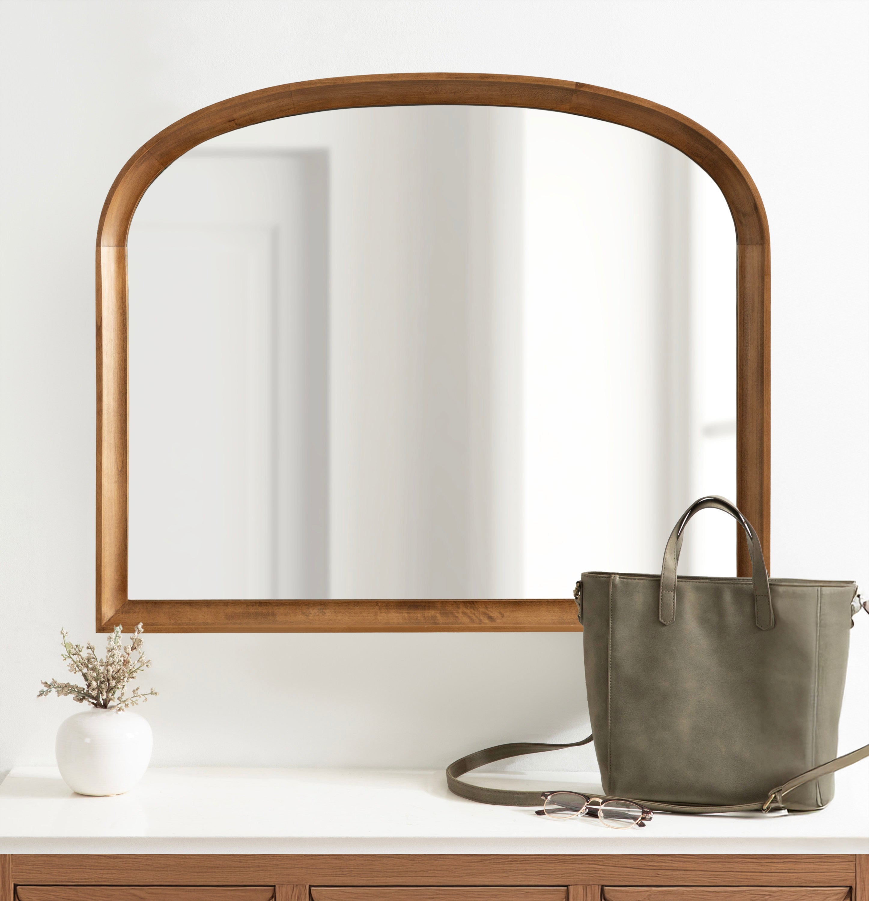 Arch Mirror Rustic Brown 34x28 7