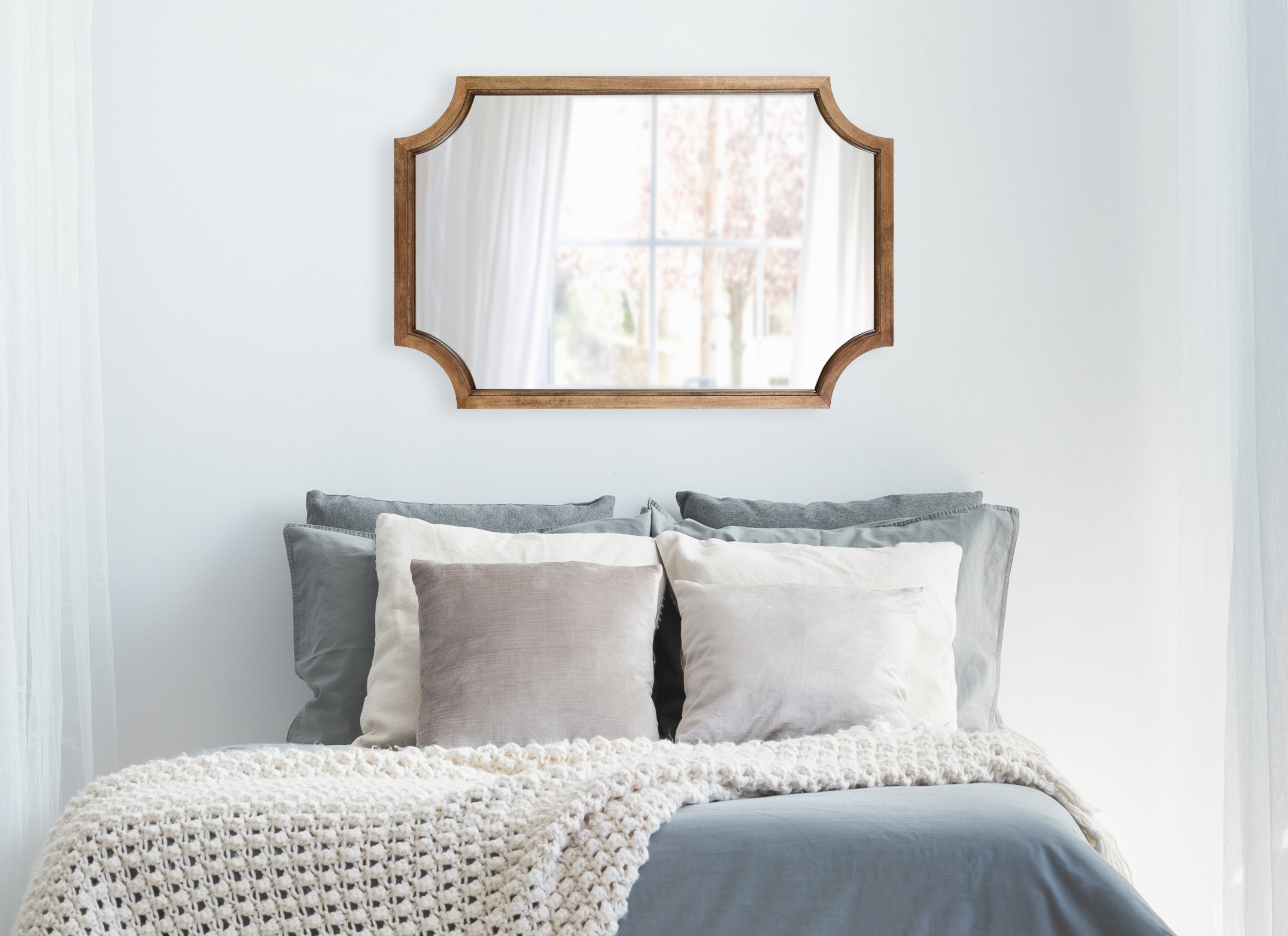 Scallop Mirror Rustic Brown 24x36 6