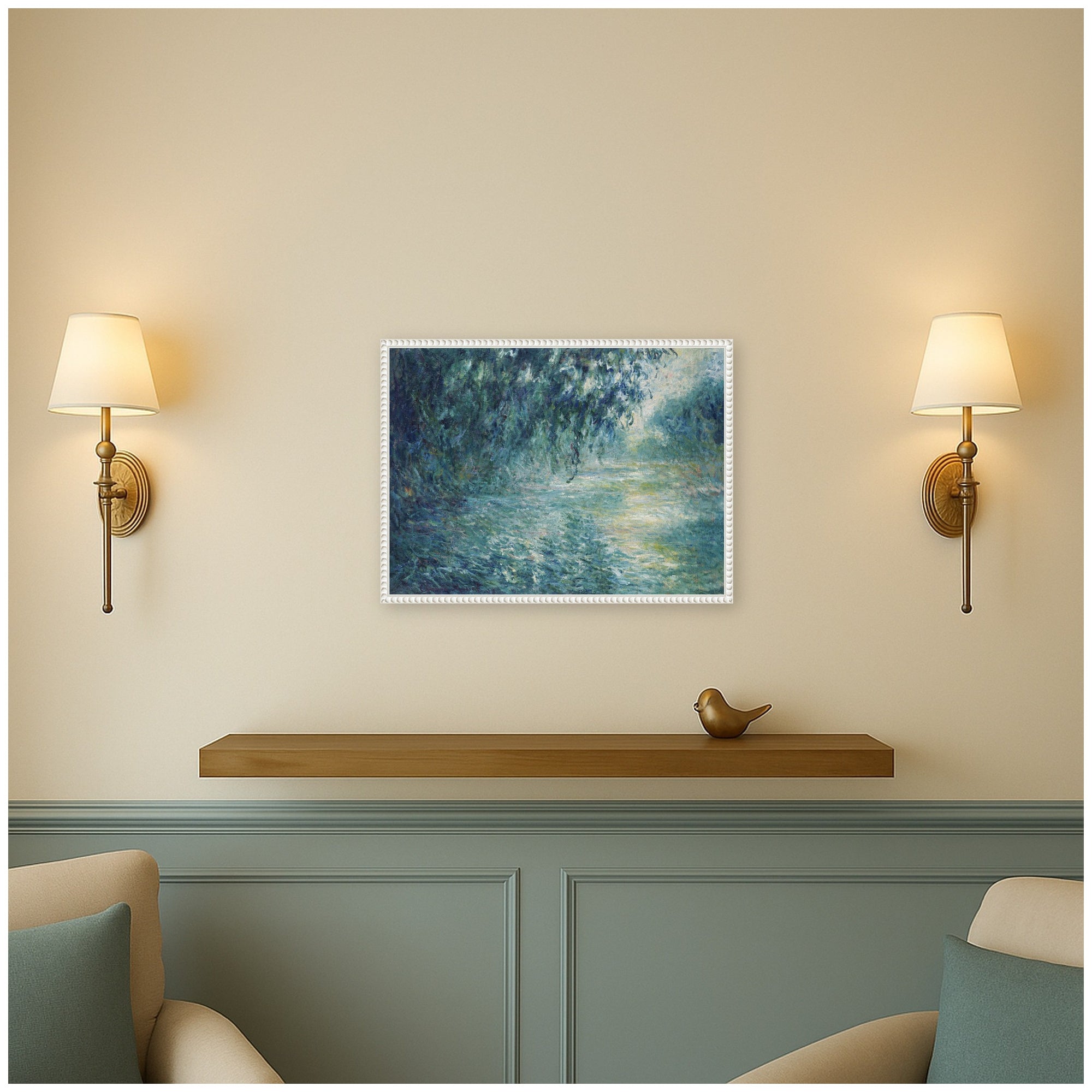 Framed Canvas 24x18 Sylvie Beaded White 7