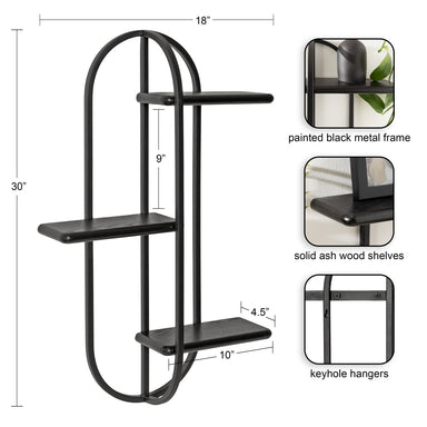 Accent Shelf Black 18x6x30 2