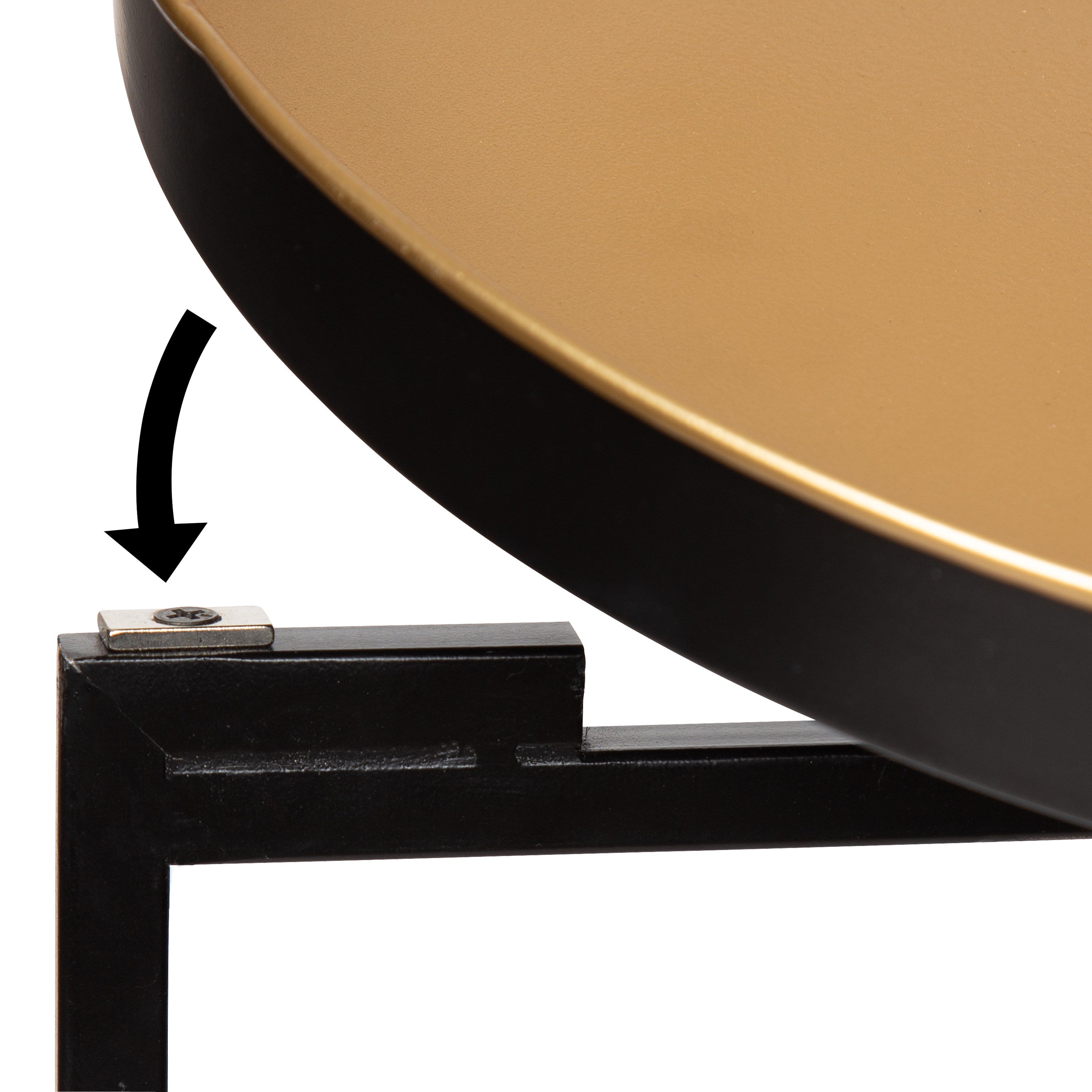 Tea Table Black Gold 14x14x26 5