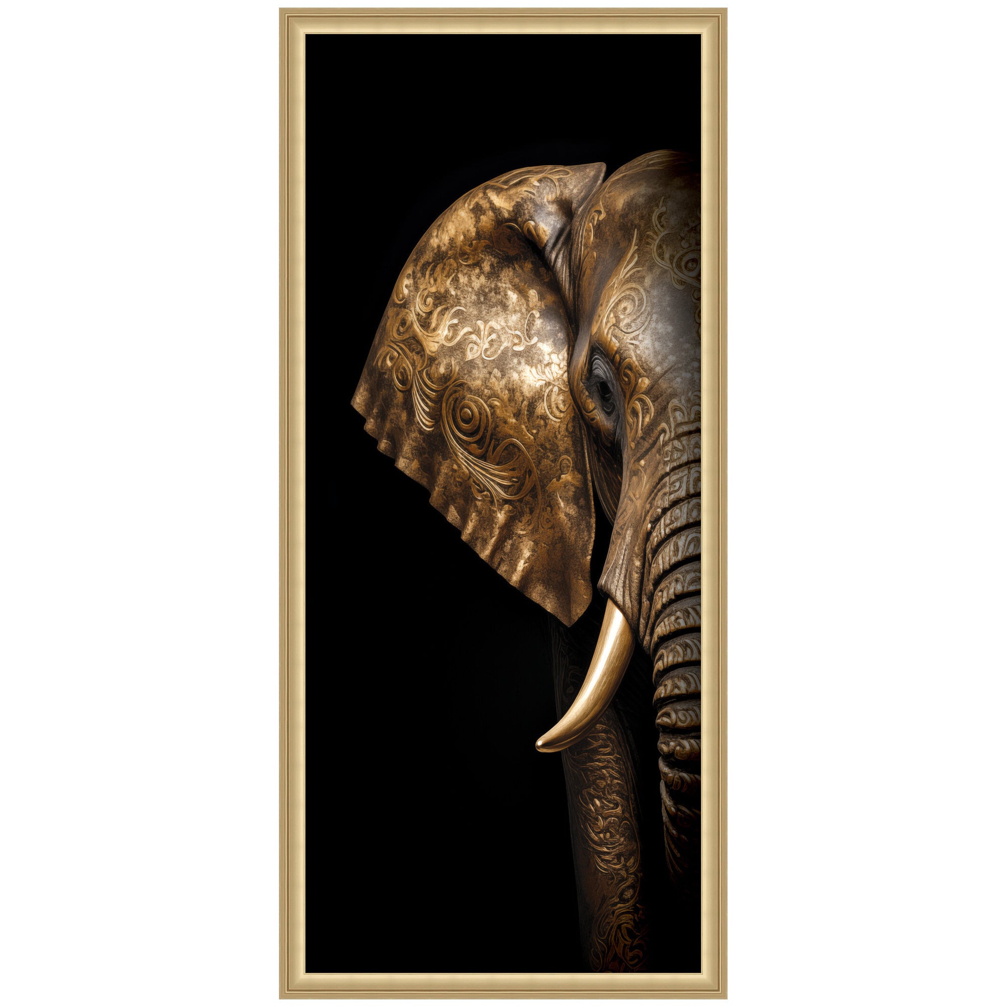 Midnight Mandala Zen Peaceful Elephant by The Creative Bunch Studio Framed Wall Art Print