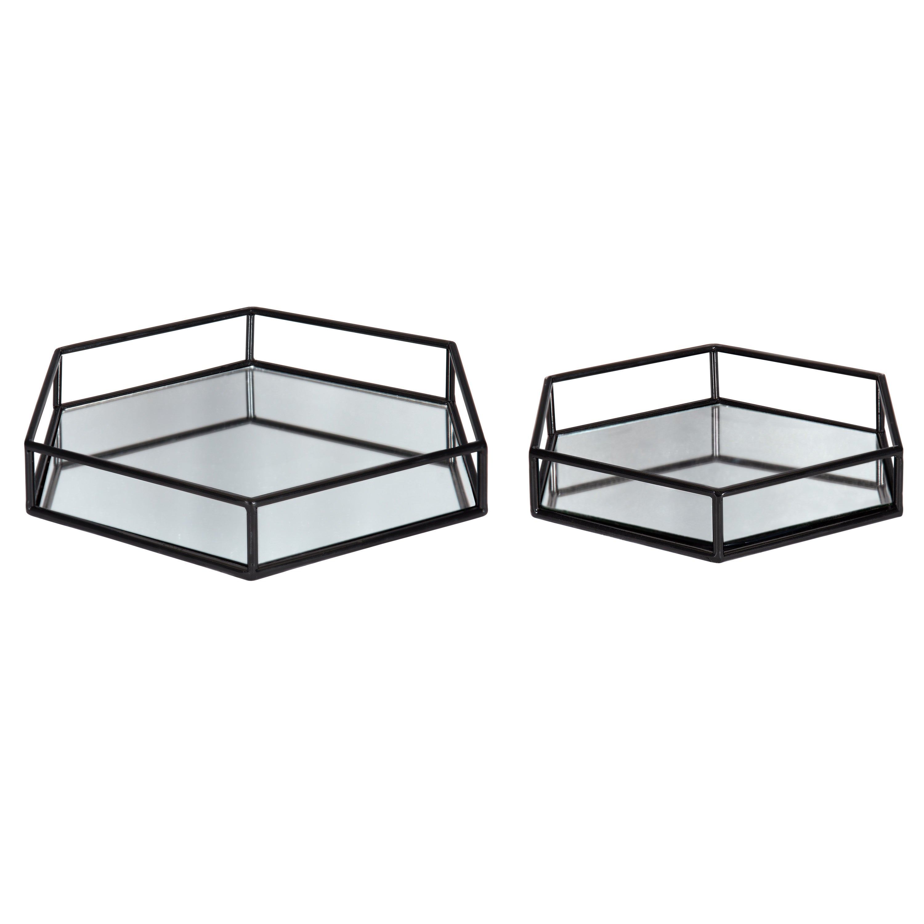 Tray Set Black 2 Piece 2