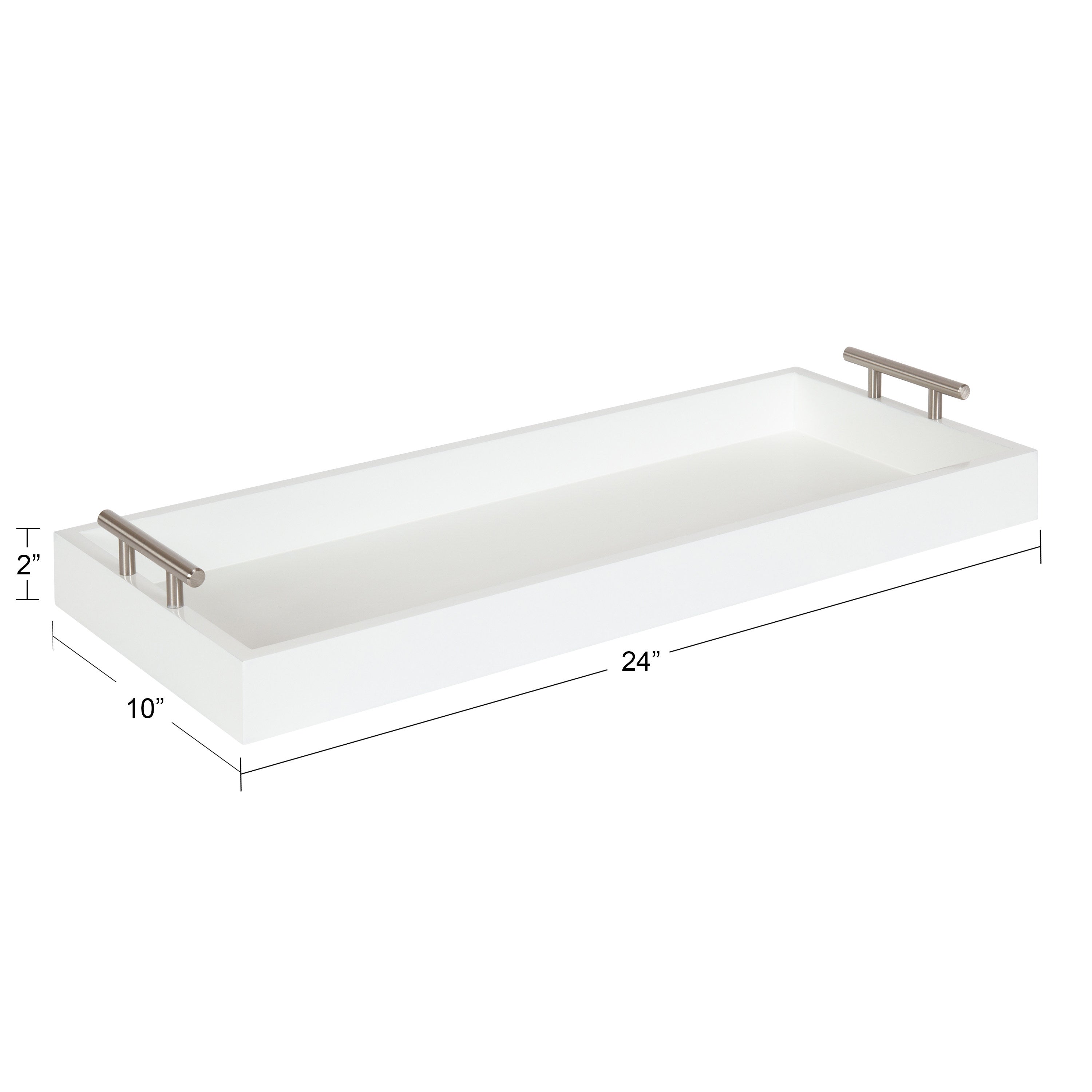 Single Tray White Silver 10x24 2