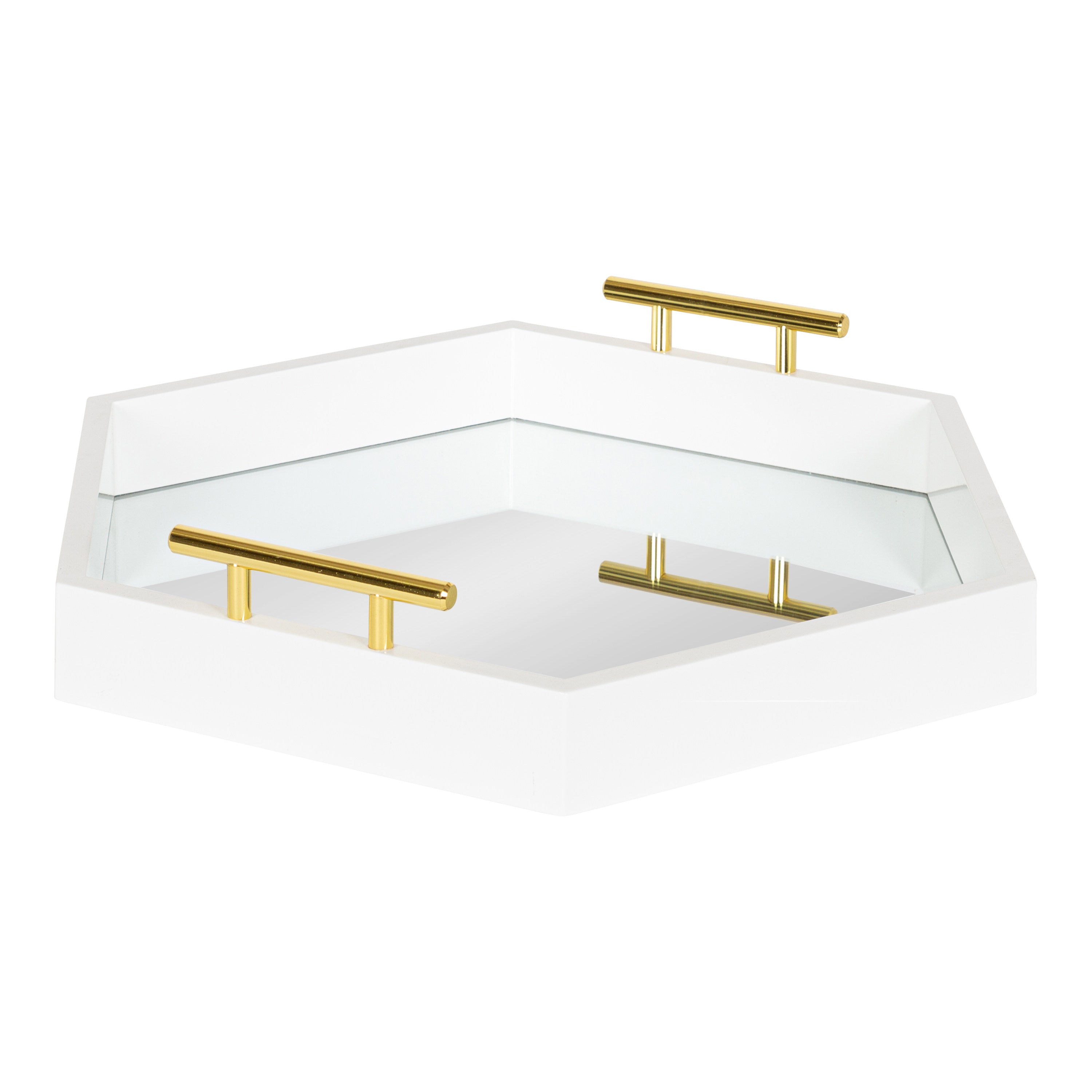 Single Tray White Mirror 18x18 1