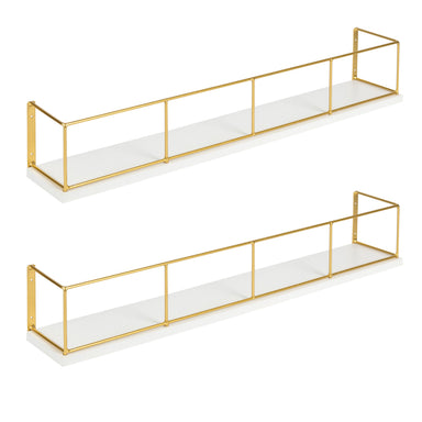 Floating Shelf 2pk 24" White Gold 1