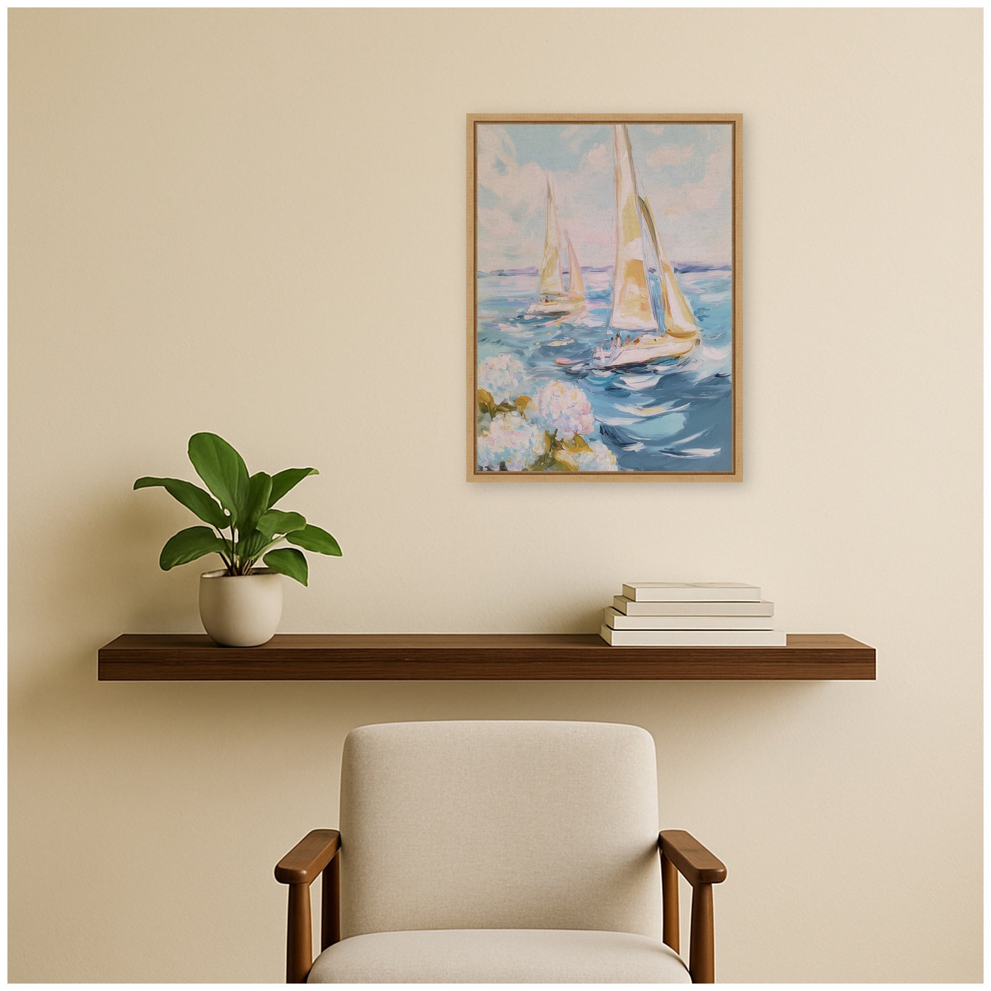 Framed Canvas Sylvie Natural 18x24 6