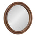 Round Mirror Walnut Brown 26" Diameter 1