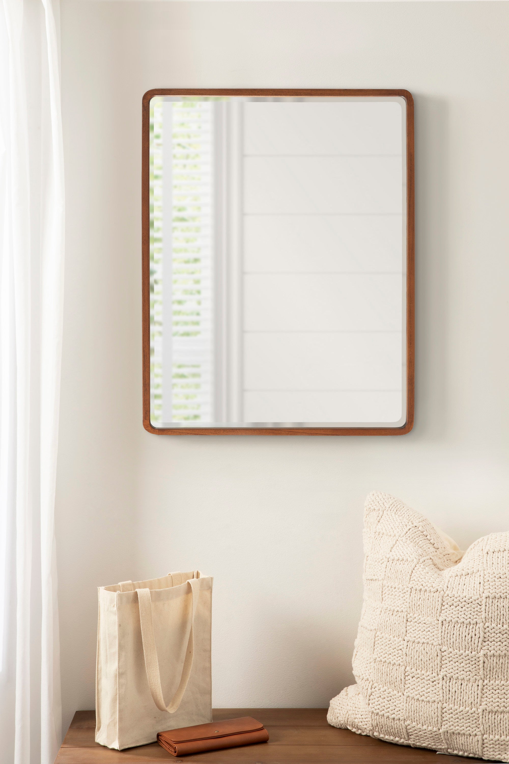McLean Wood Radius Rectangle Wall Mirror