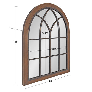 Windowpane Mirror Brown 22x28 5