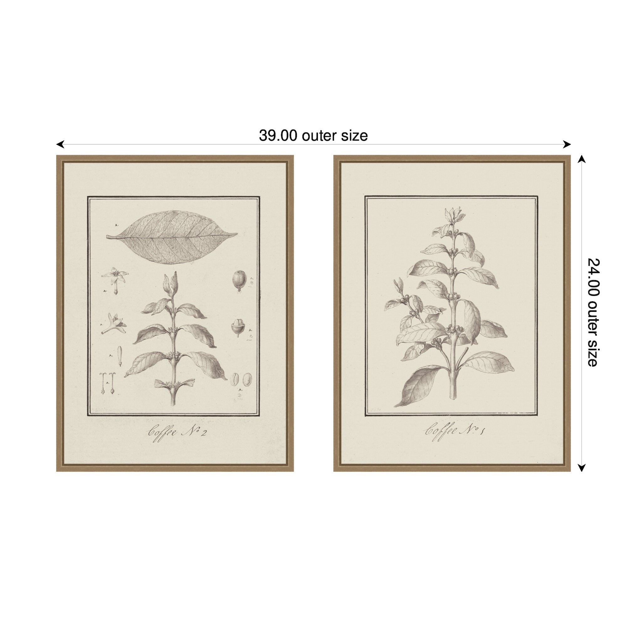 Art Set 2 Piece Set 18x24 Sylvie Dark Gold 2