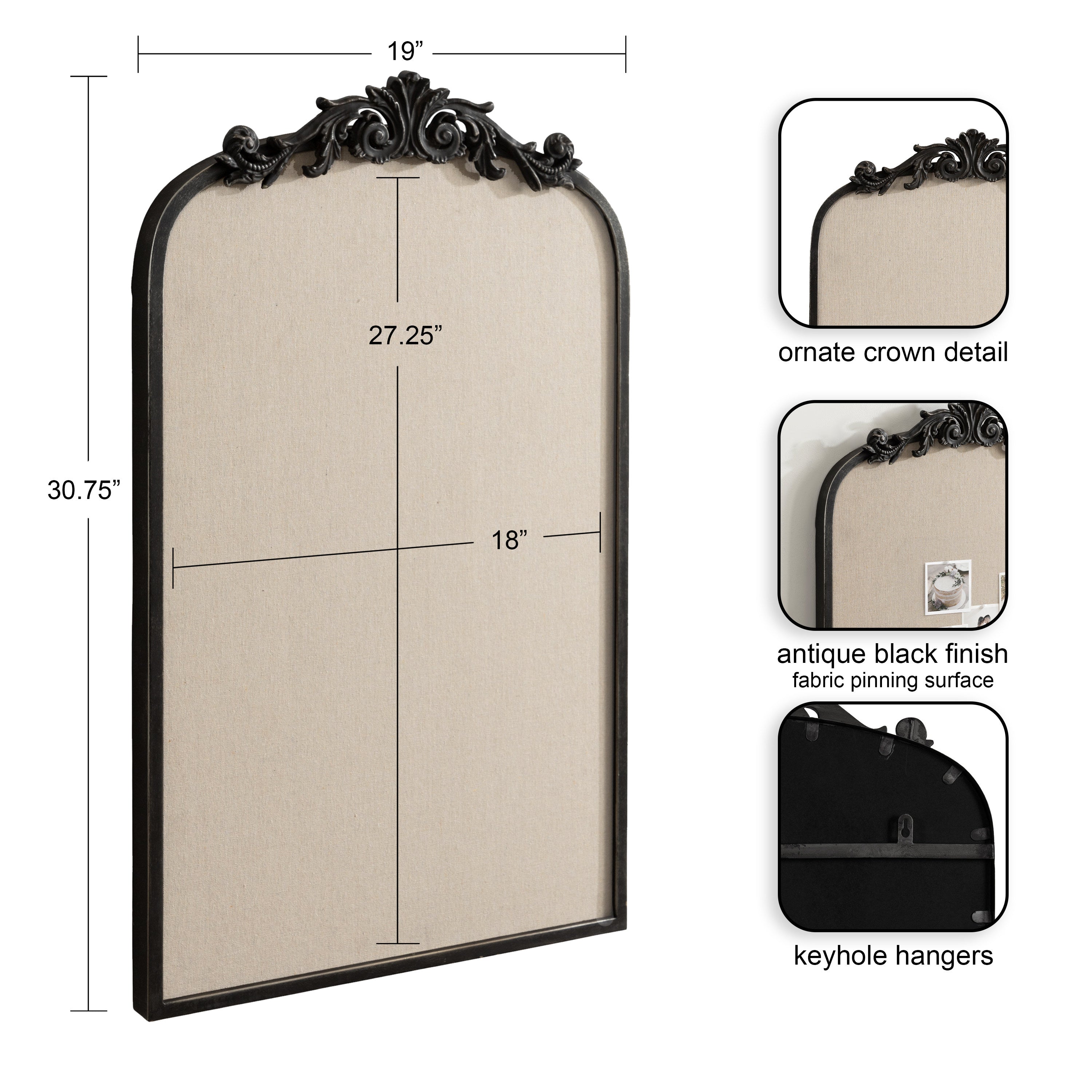 Pinboard Black 19x31 2