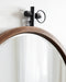 Round Mirror Walnut Brown 24x28 7