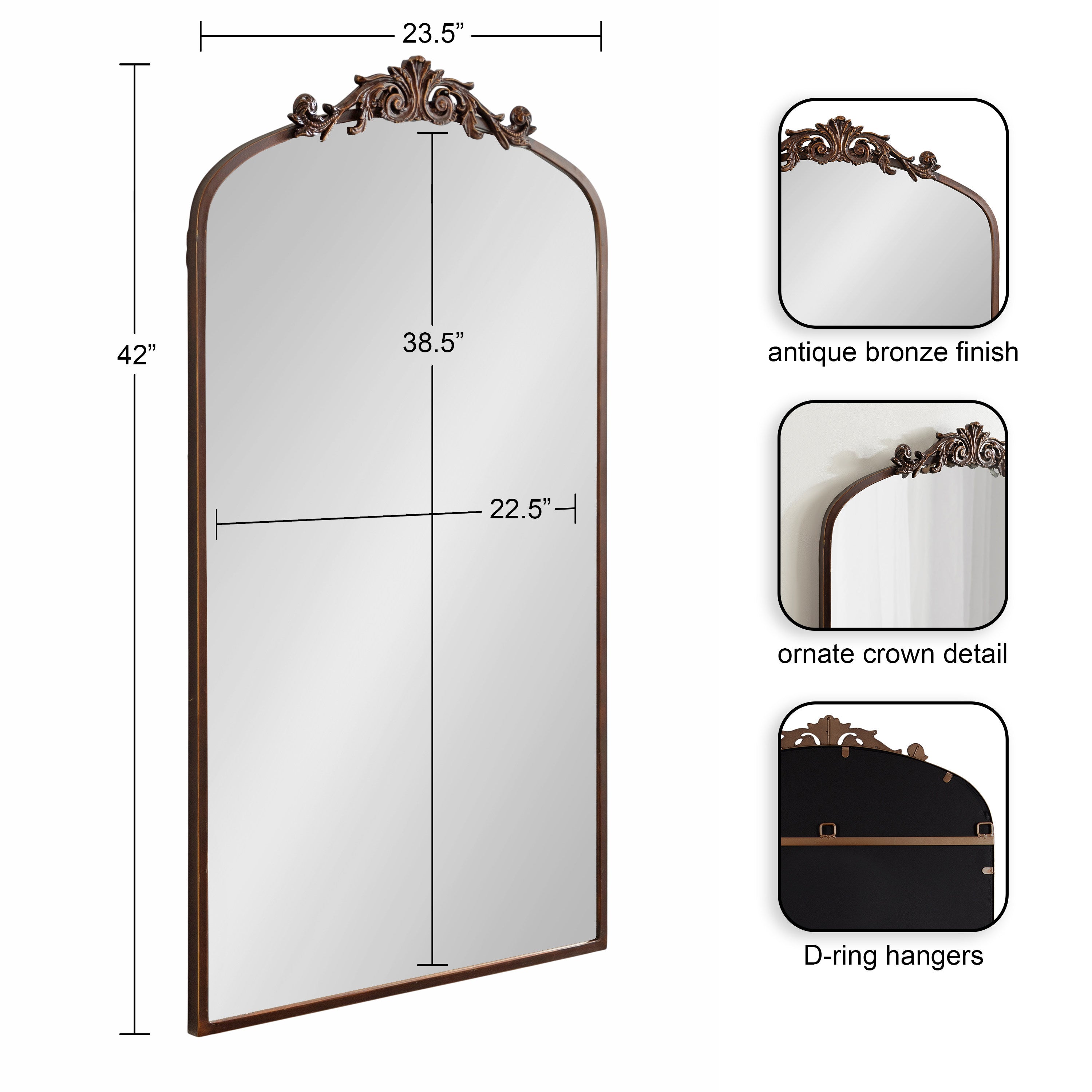 Full Length Mirror 24x42 Bronze 2