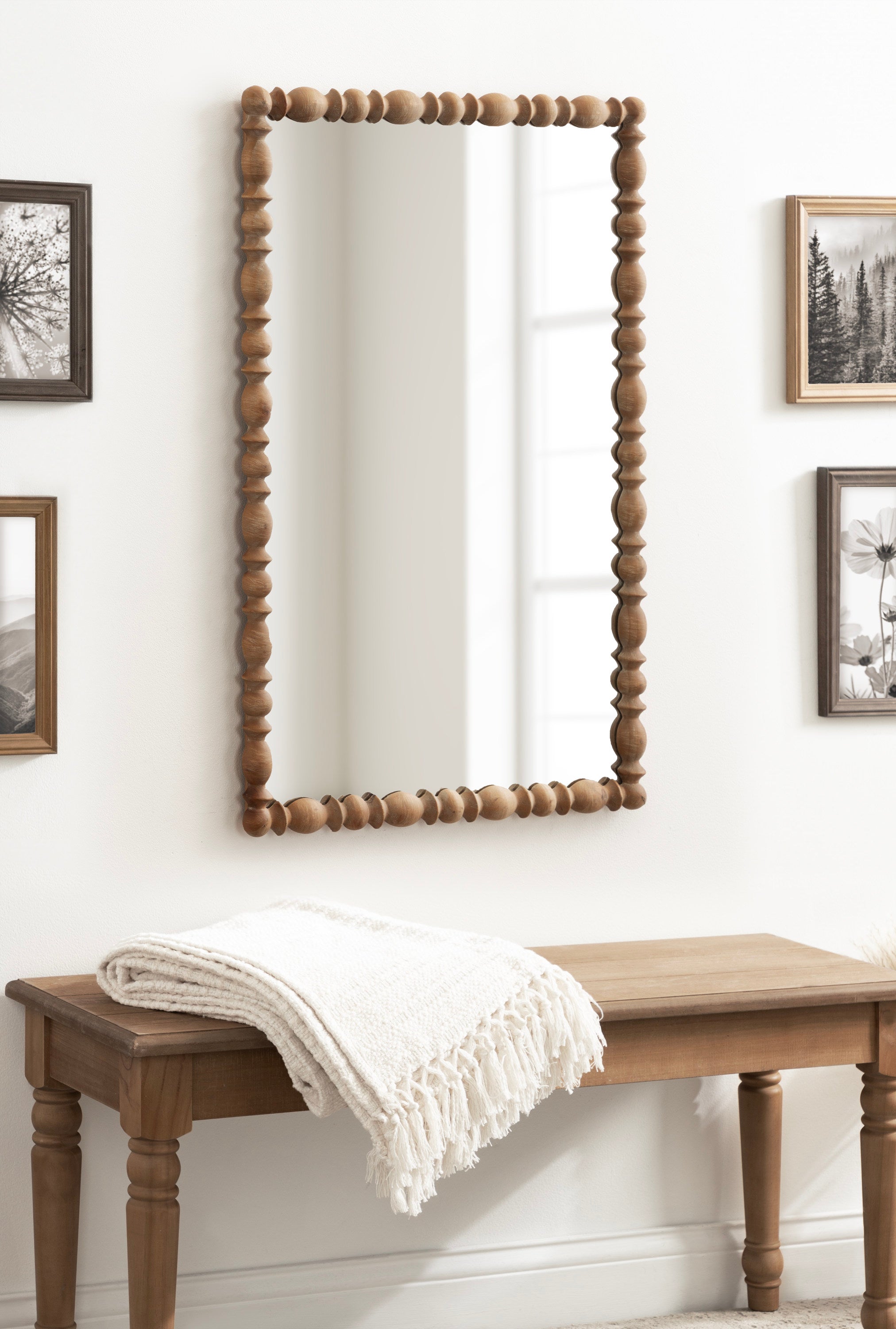 Rectangle Mirror 23x34 Rustic Brown 6