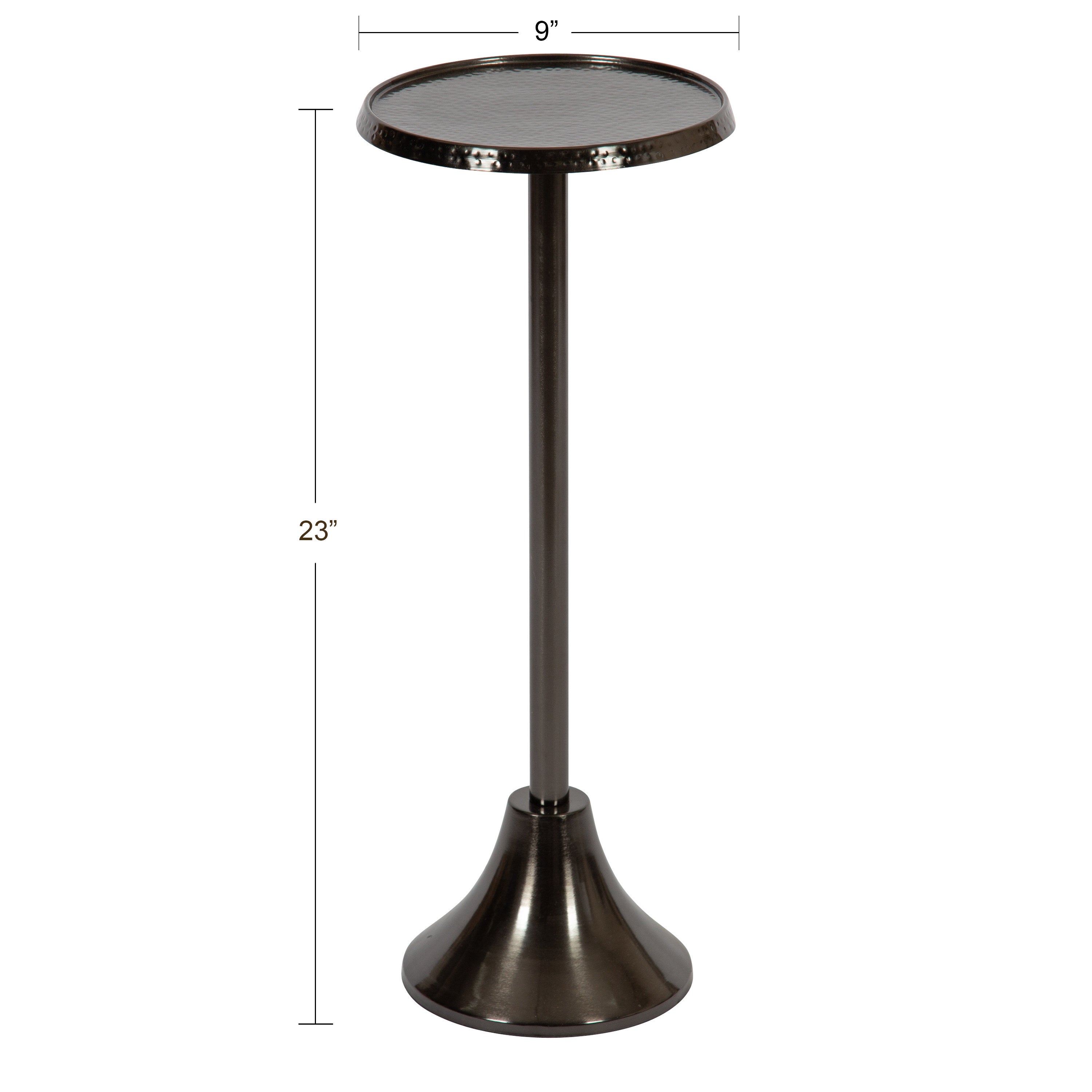Drink Table Pewter 9x9x23 2