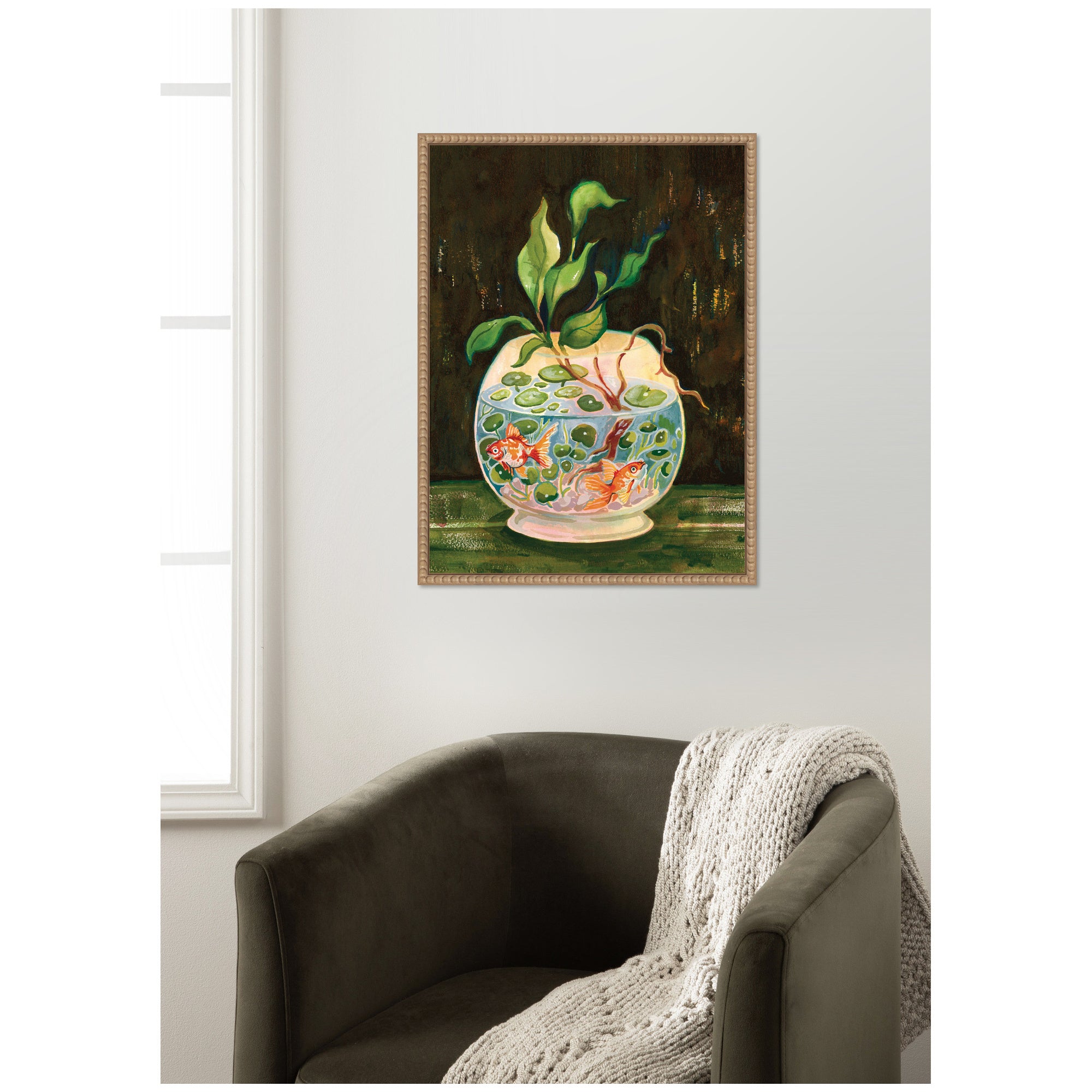 Goldfish Garden by Lucia Gianello Framed Canvas Wall Art Print