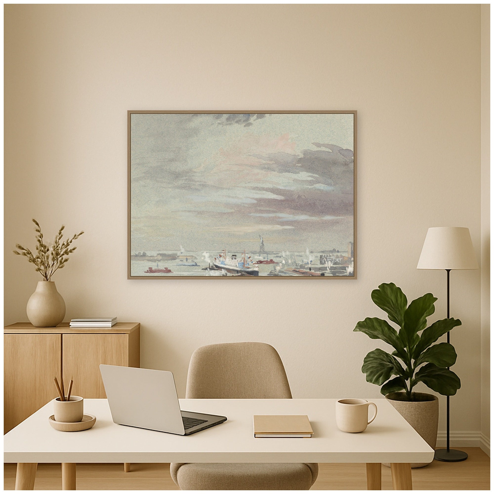 Framed Canvas Sylvie Dark Gold 38x28 5
