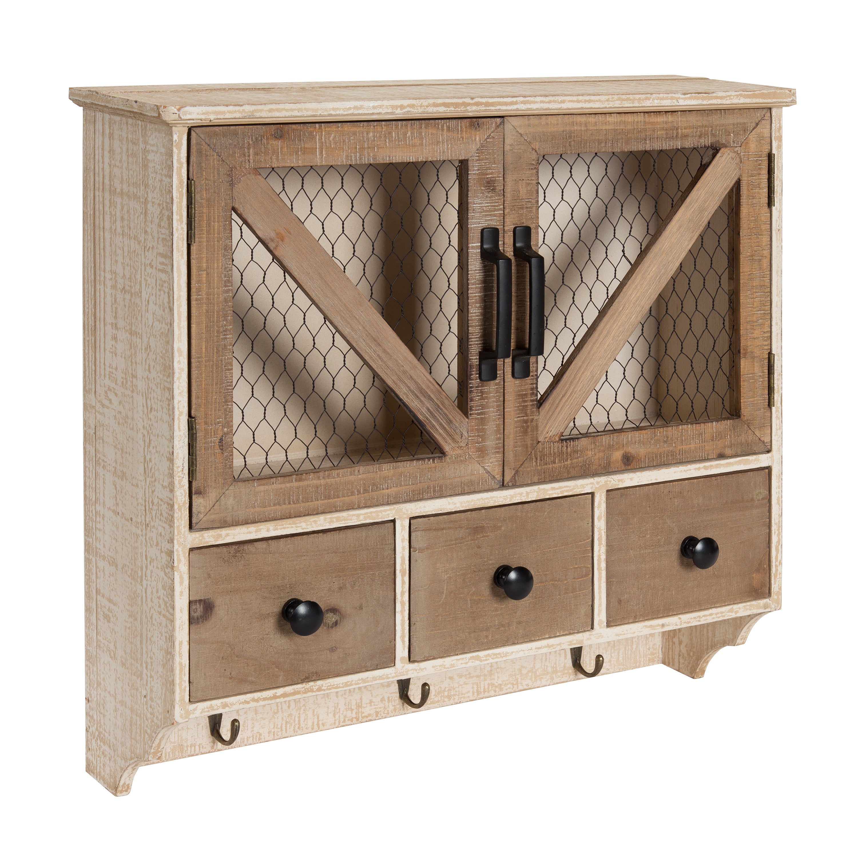 Cabinet Rustic Brown White 21x6x20 1