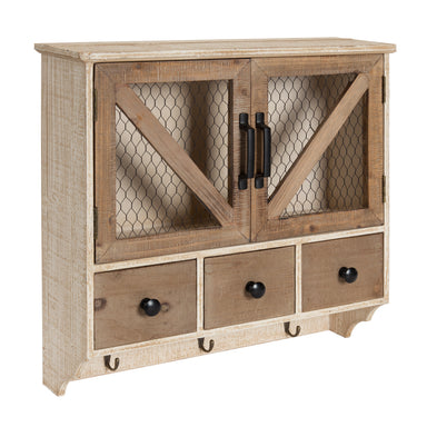 Cabinet Rustic Brown White 21x6x20 1