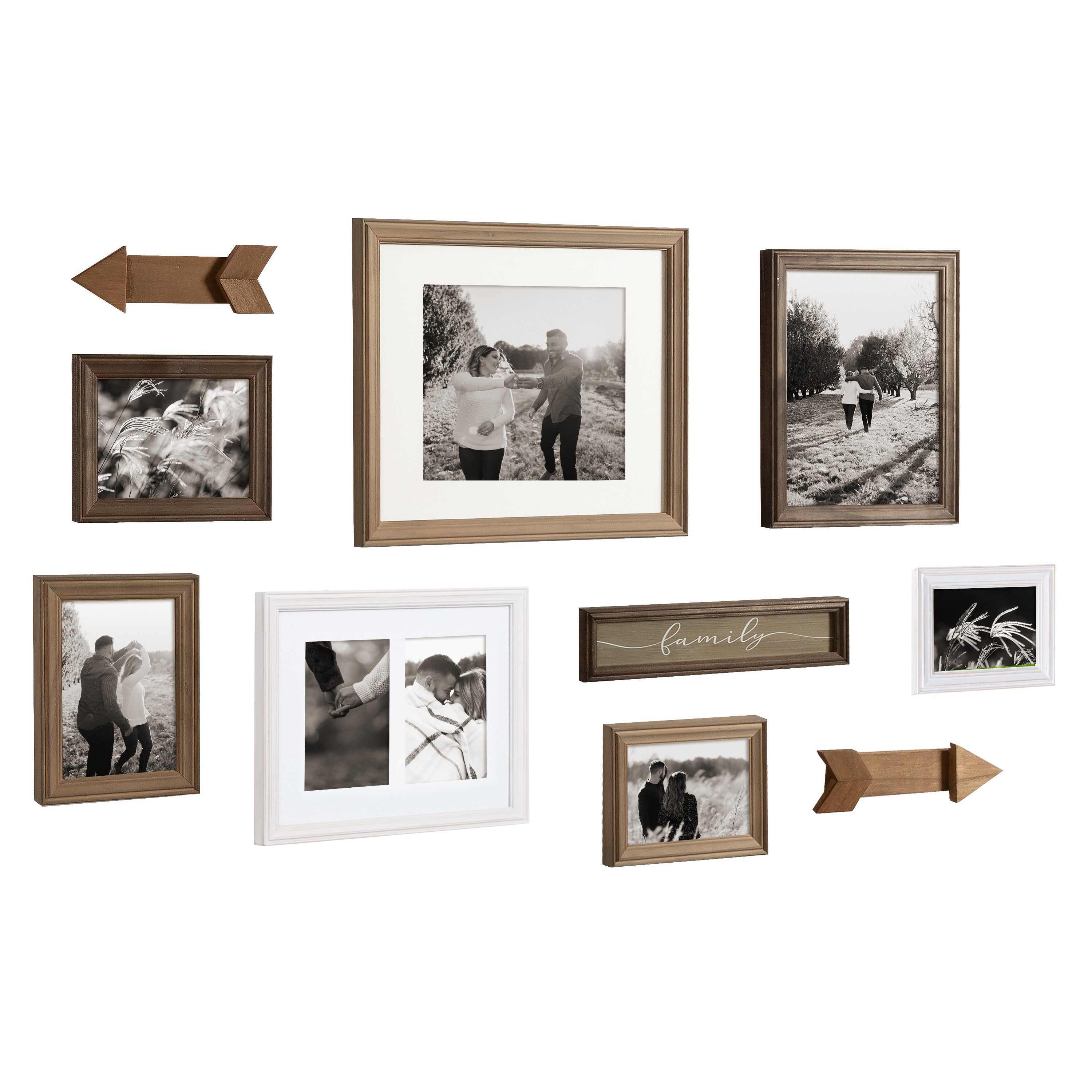 Frame Box Set Brown White 10 Piece 2