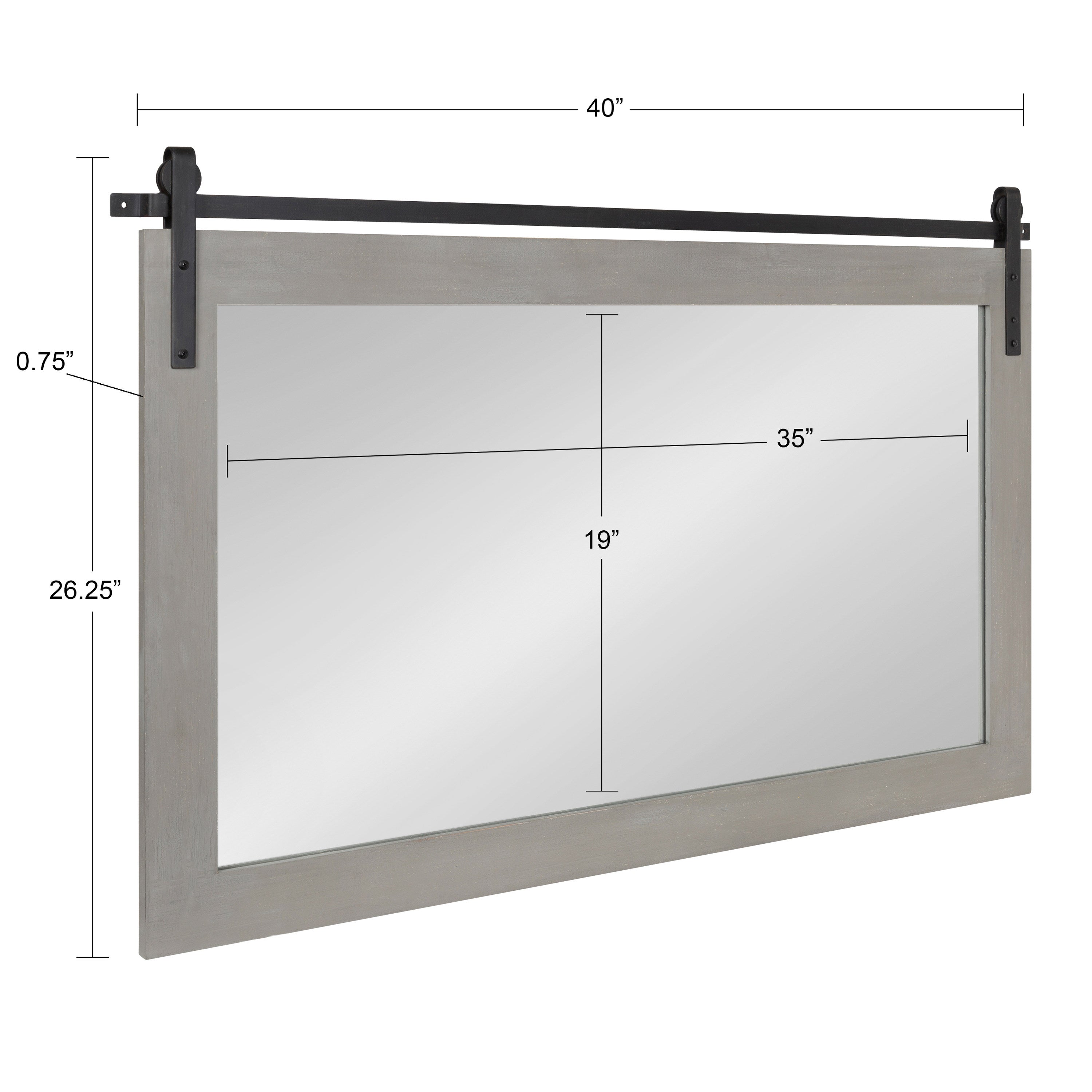 Rectangle Mirror Gray 40x26 5