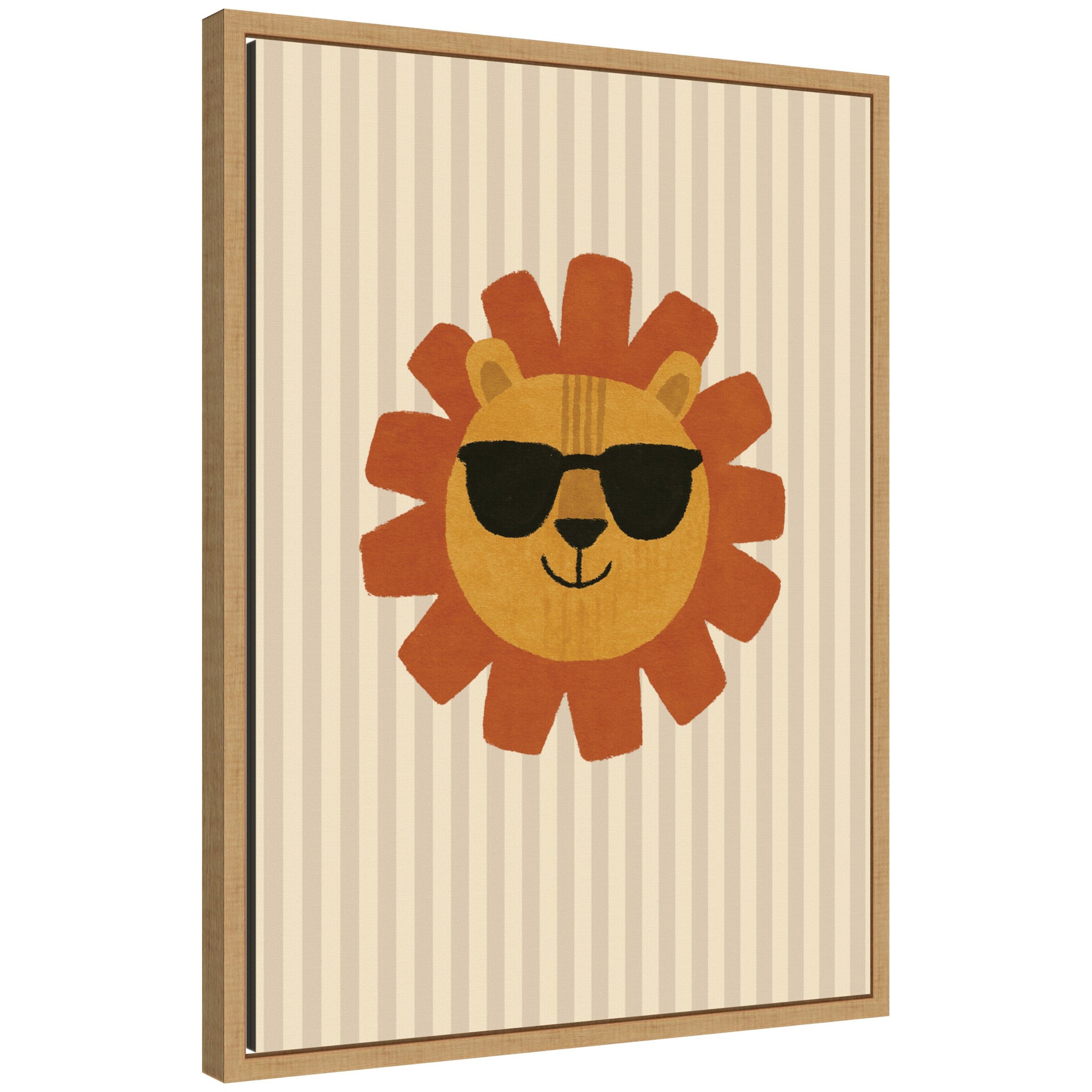 Cool Lion Rolled Poster Sunglasses by Laura Moss Framed Canvas Wall Art Print