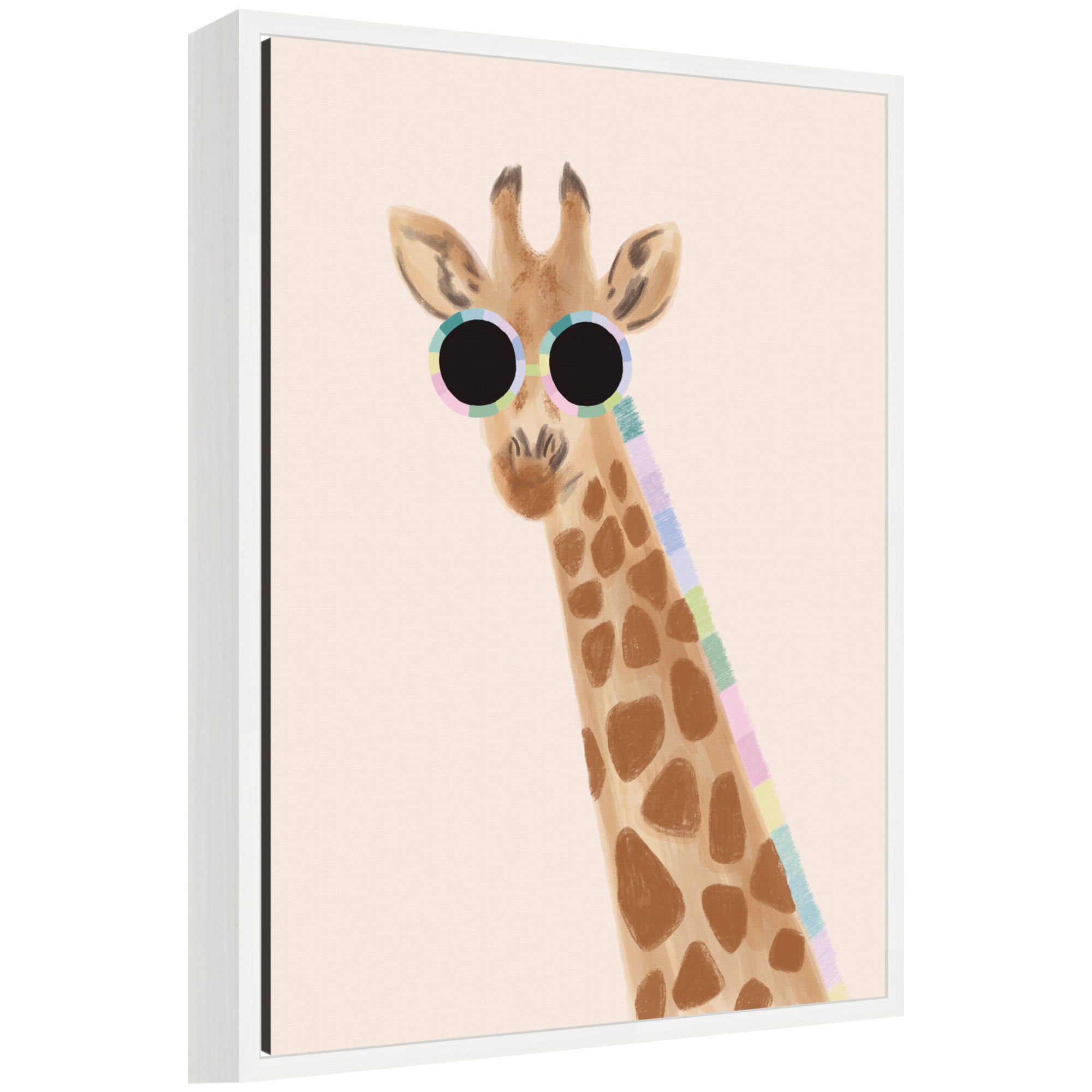 Playful Giraffe by Aislinn Simmonds Duchess Plum Framed Canvas Wall Art Print