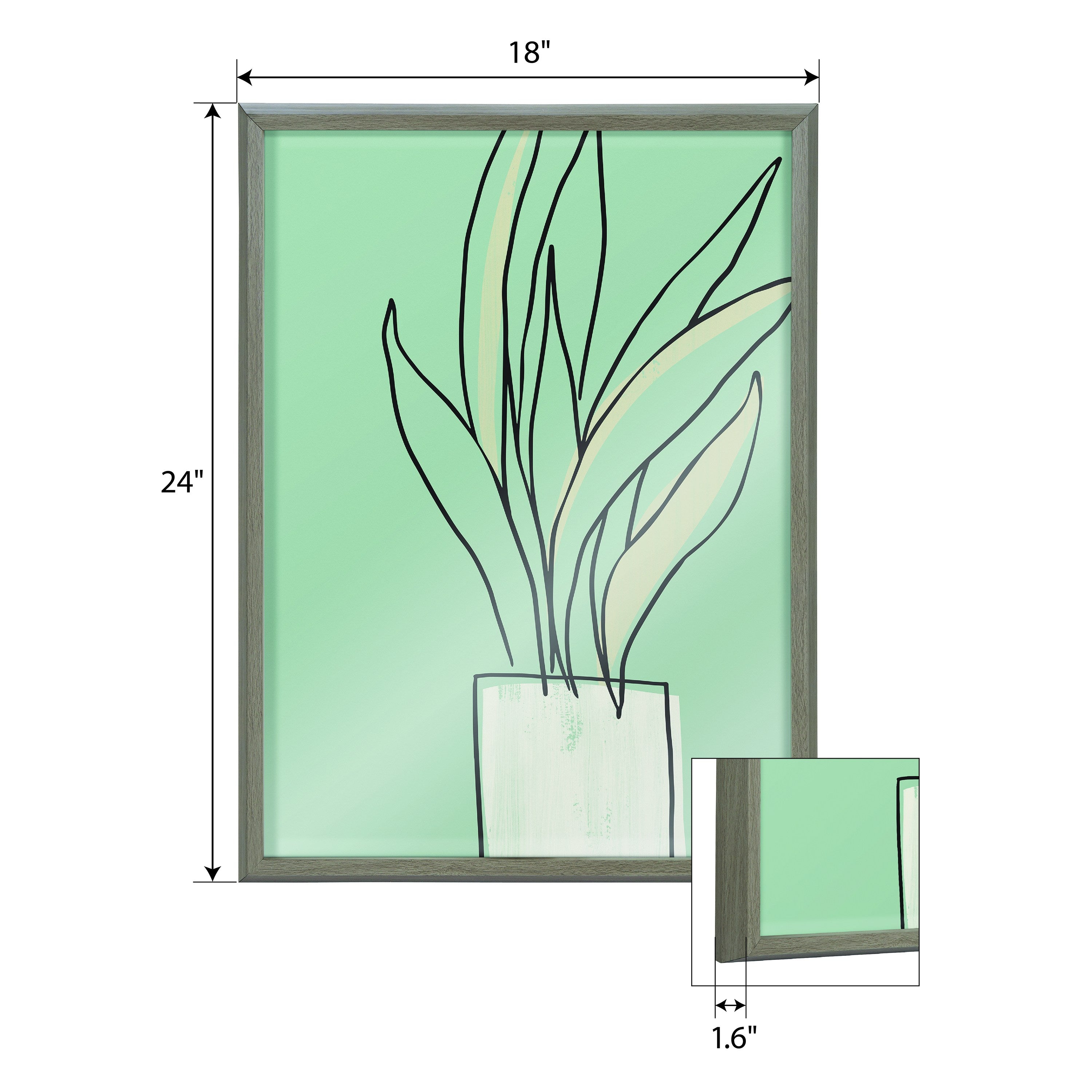 Blake Serene Growth Framed Printed Glass by Elizabeth Silver