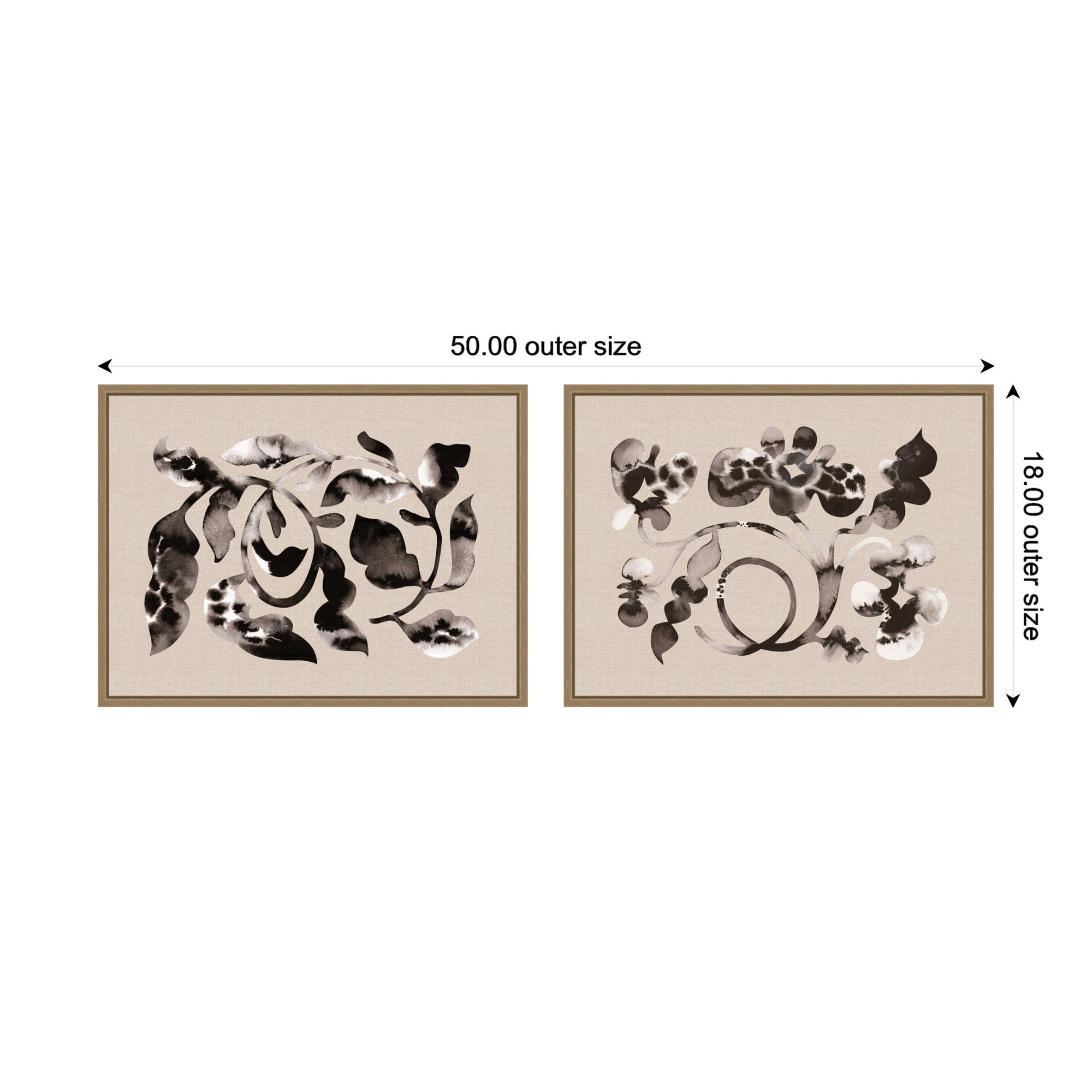 Framed Canvas Sylvie Dark Gold 2 Piece Set 18x24 2