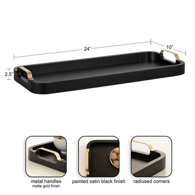 Single Tray Black 10x24 2