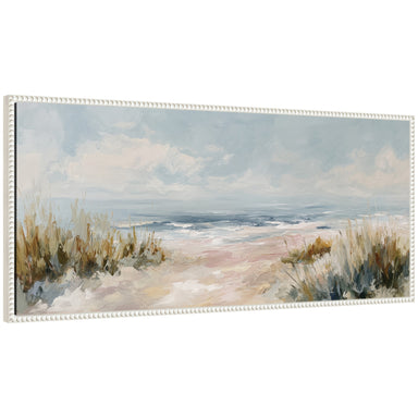 Framed Canvas 40x18 Sylvie Beaded White 1