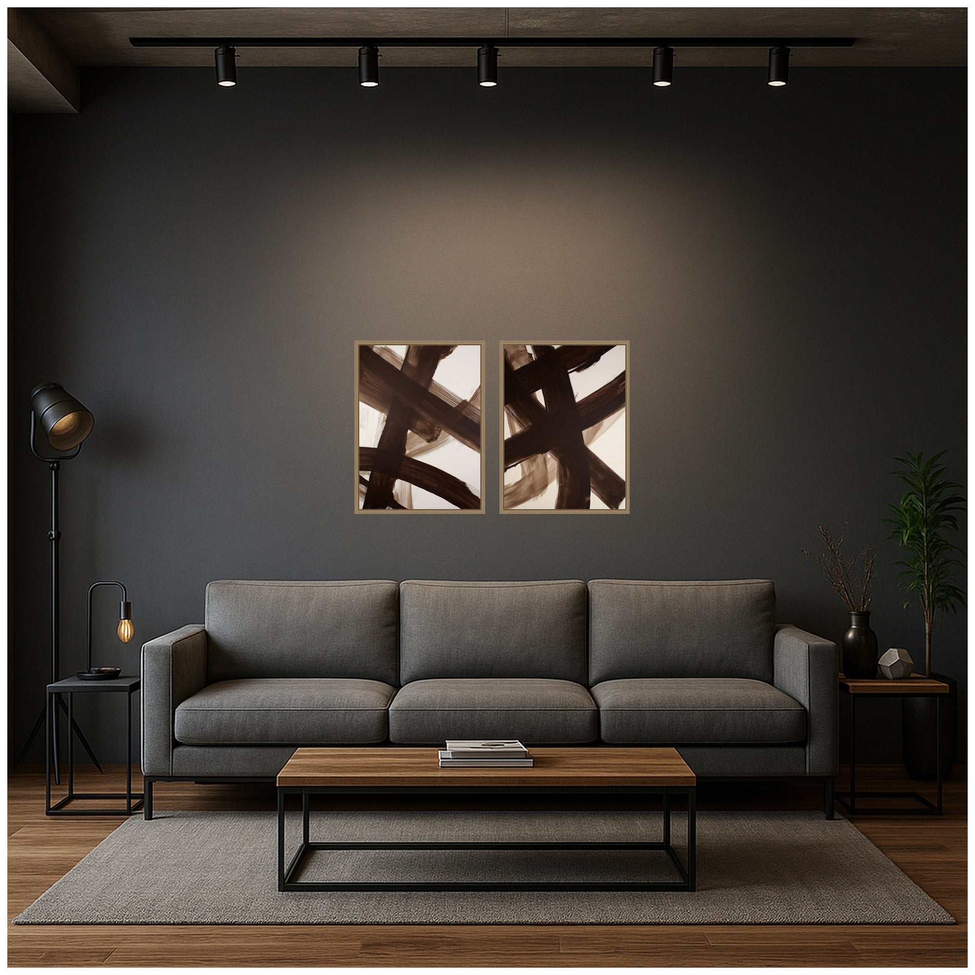 Art Set 2 Piece Set 18x24 Sylvie Dark Gold 7